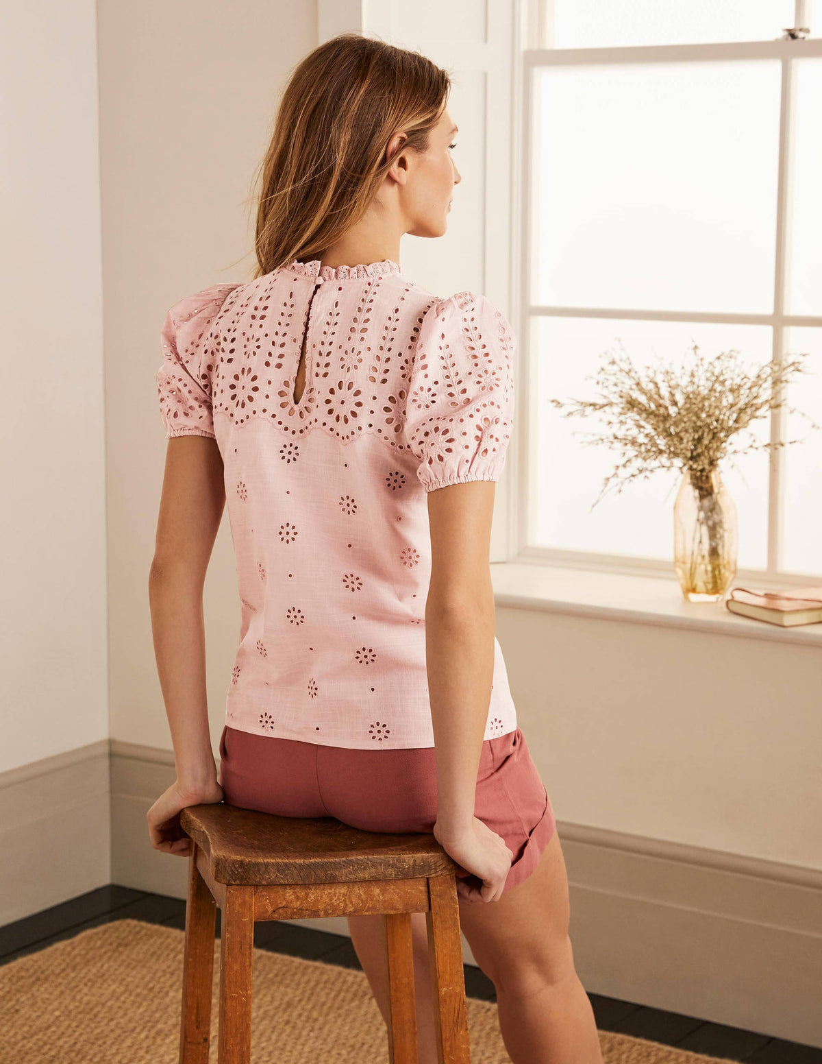 Altheda Broderie Top-Milkshake - Image 2