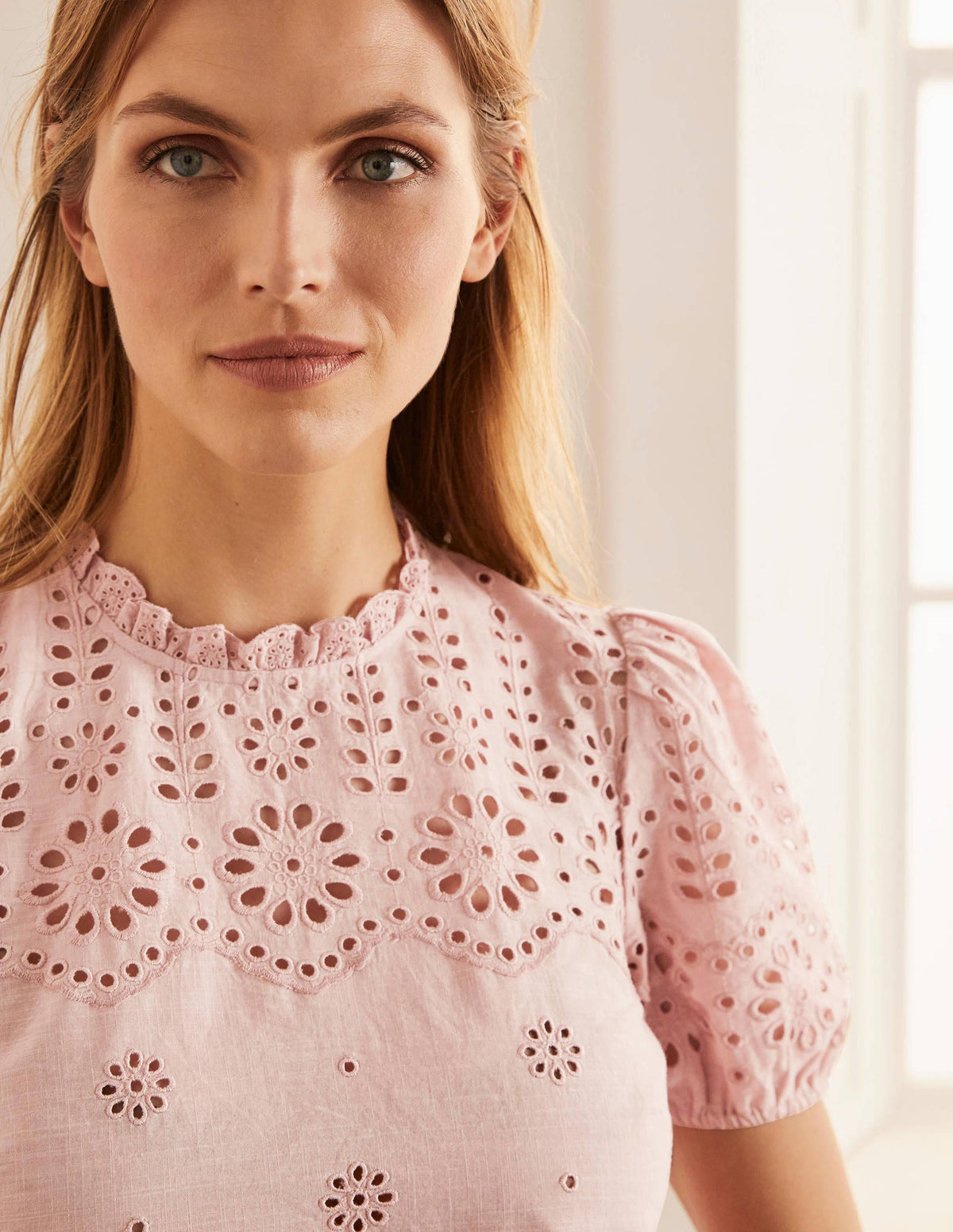 Altheda Broderie Top-Milkshake - Image 3