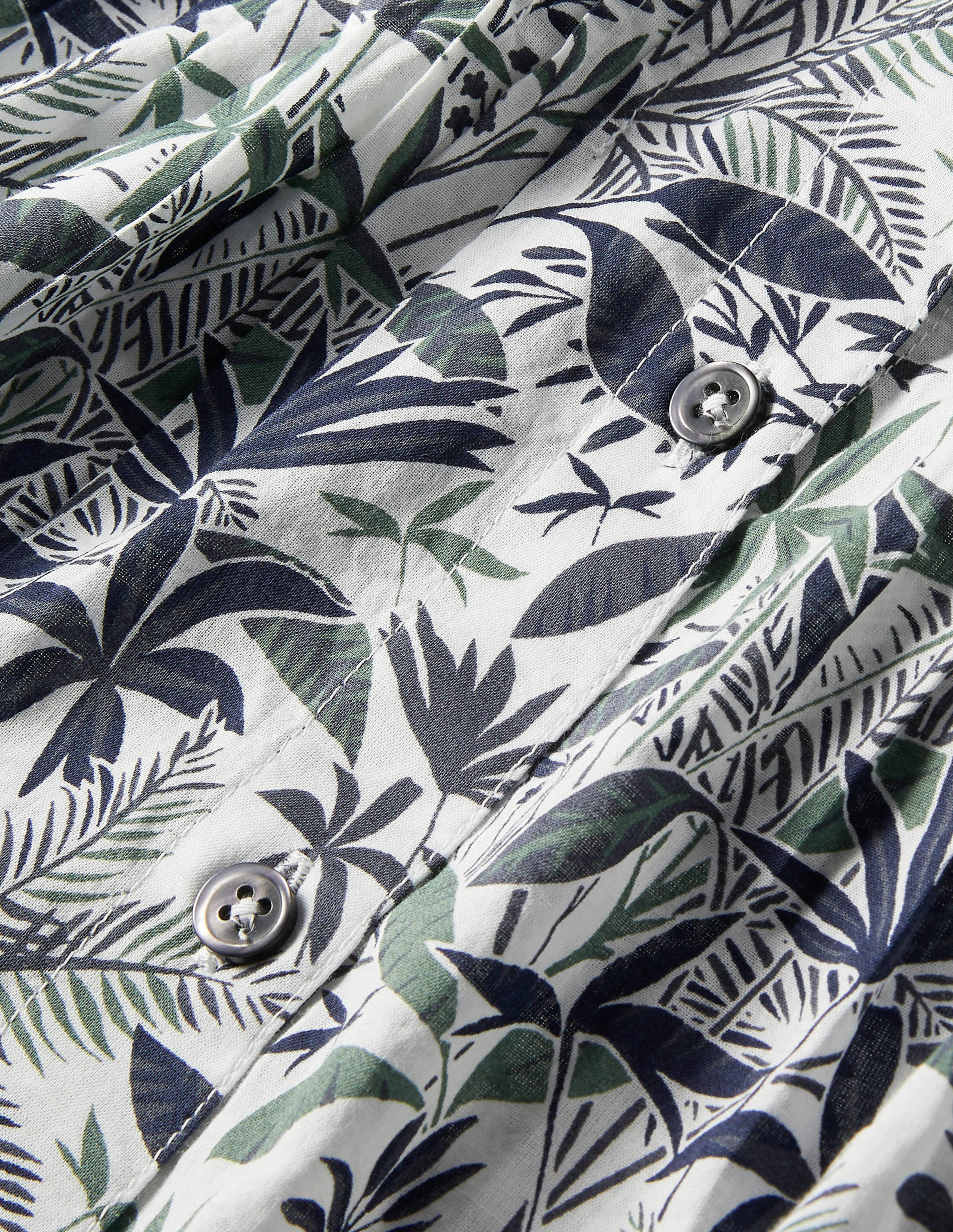Antonia Cotton Shirt Dress-Ivory, Tropical Palm - Image 6