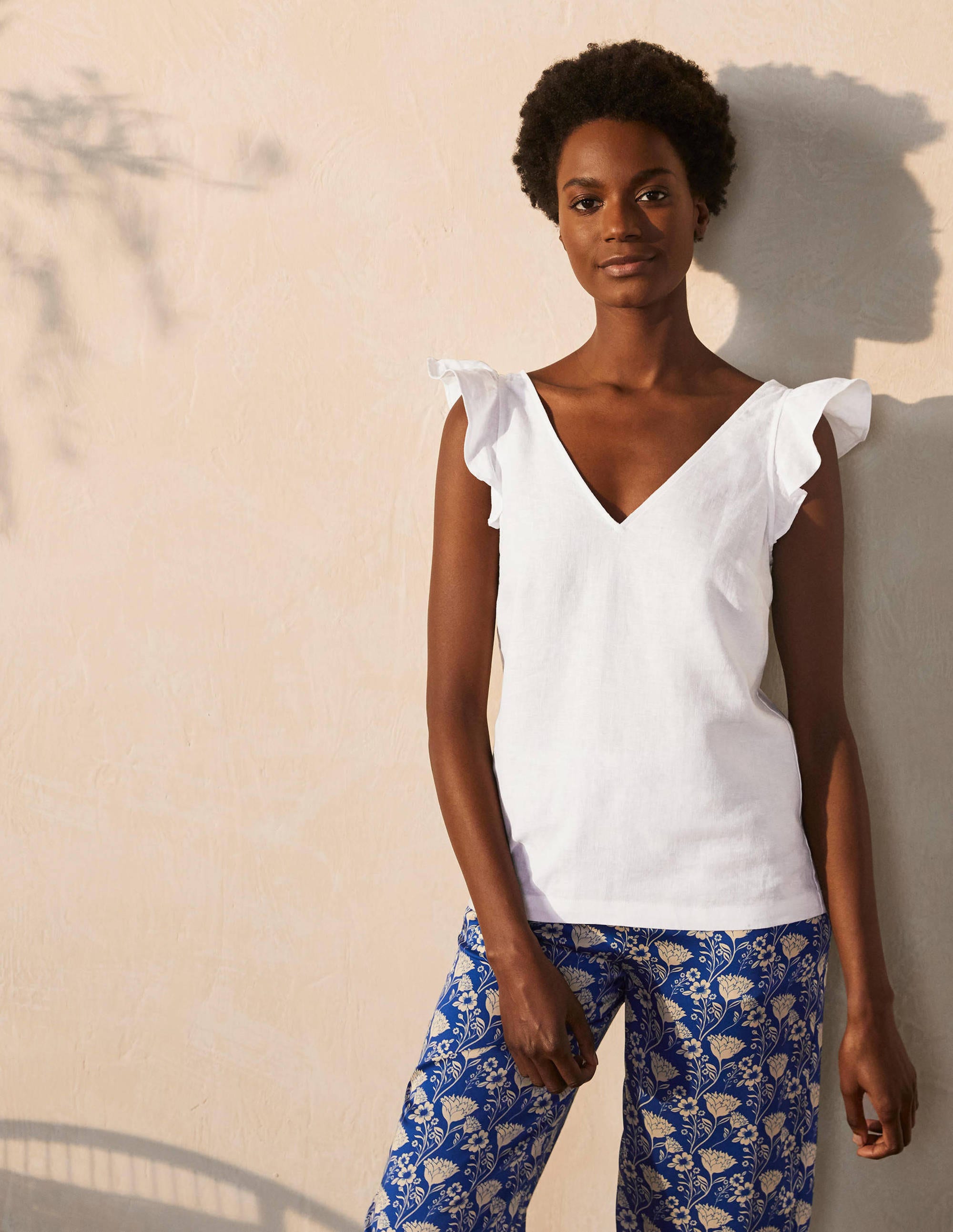 Andrea Linen Top-White - Image 4