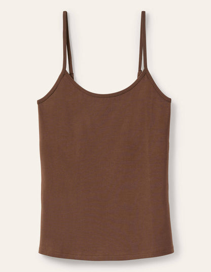 Plain Cami Top-Deep Brown-9