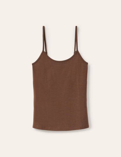 Plain Cami Top-Deep Brown-10