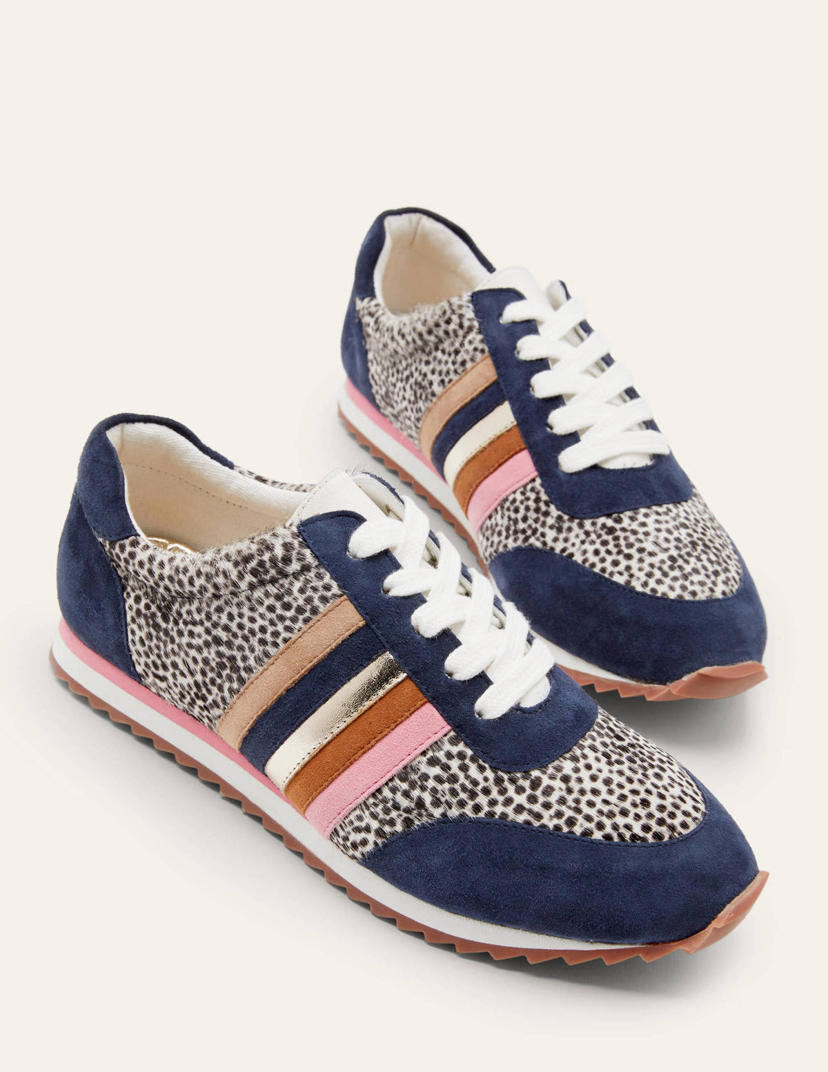 Striped Sneakers-Navy/Dalmatian Pony-2