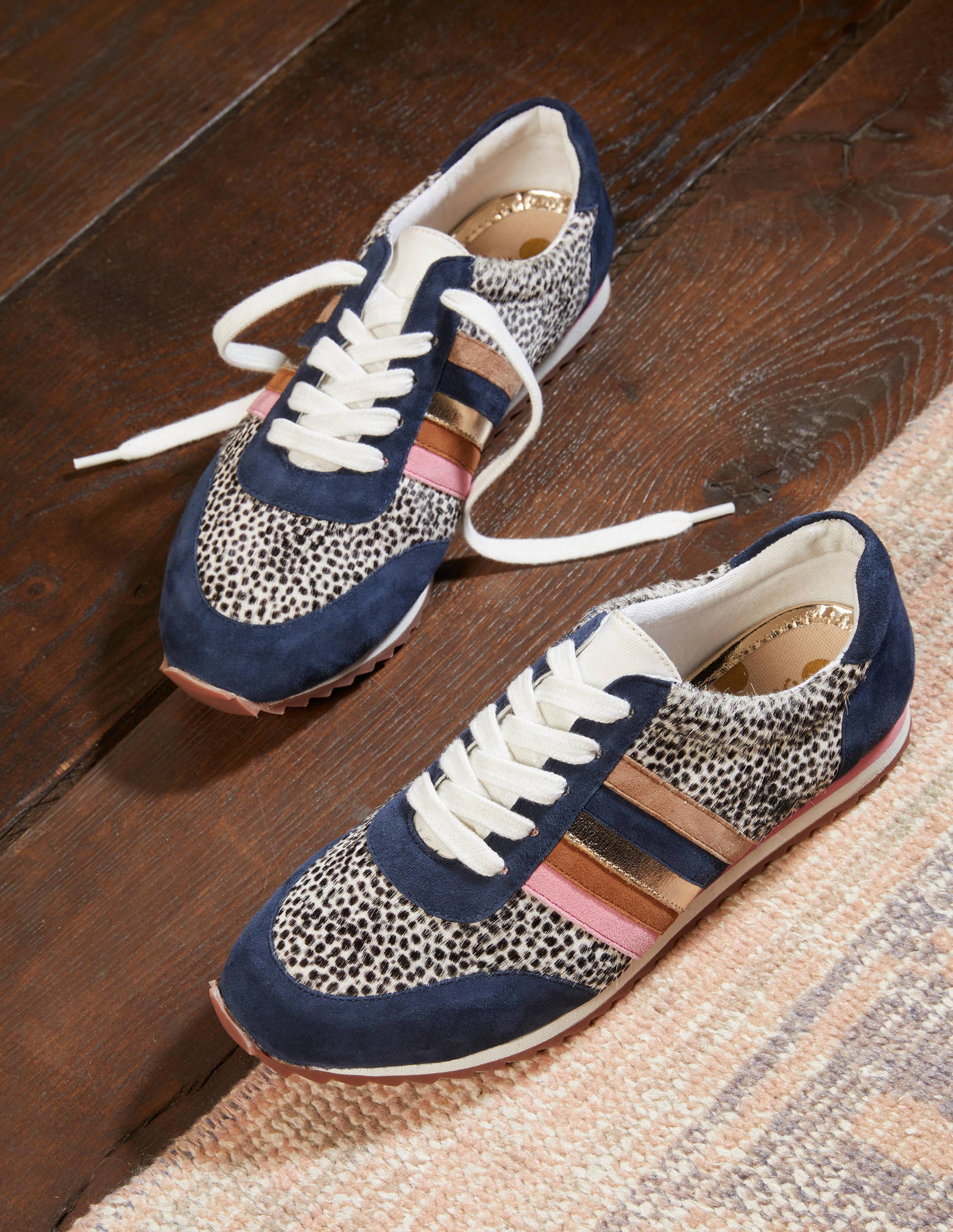Striped Sneakers-Navy/Dalmatian Pony - Image 3