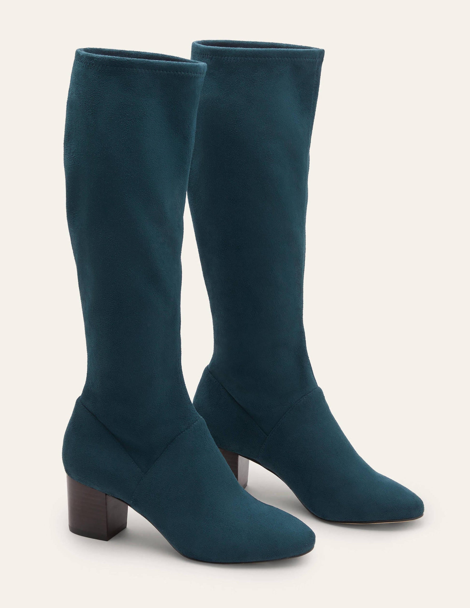 Round Toe Stretch Boots-Seaweed-3