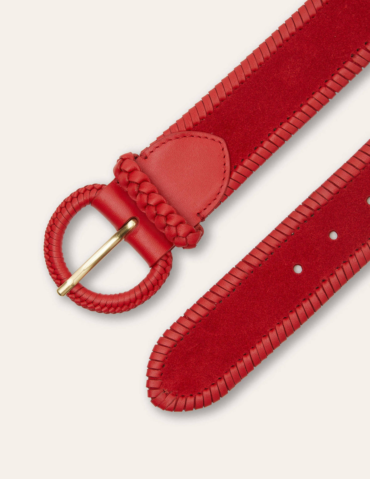 Woven Waist Belt-Red-2