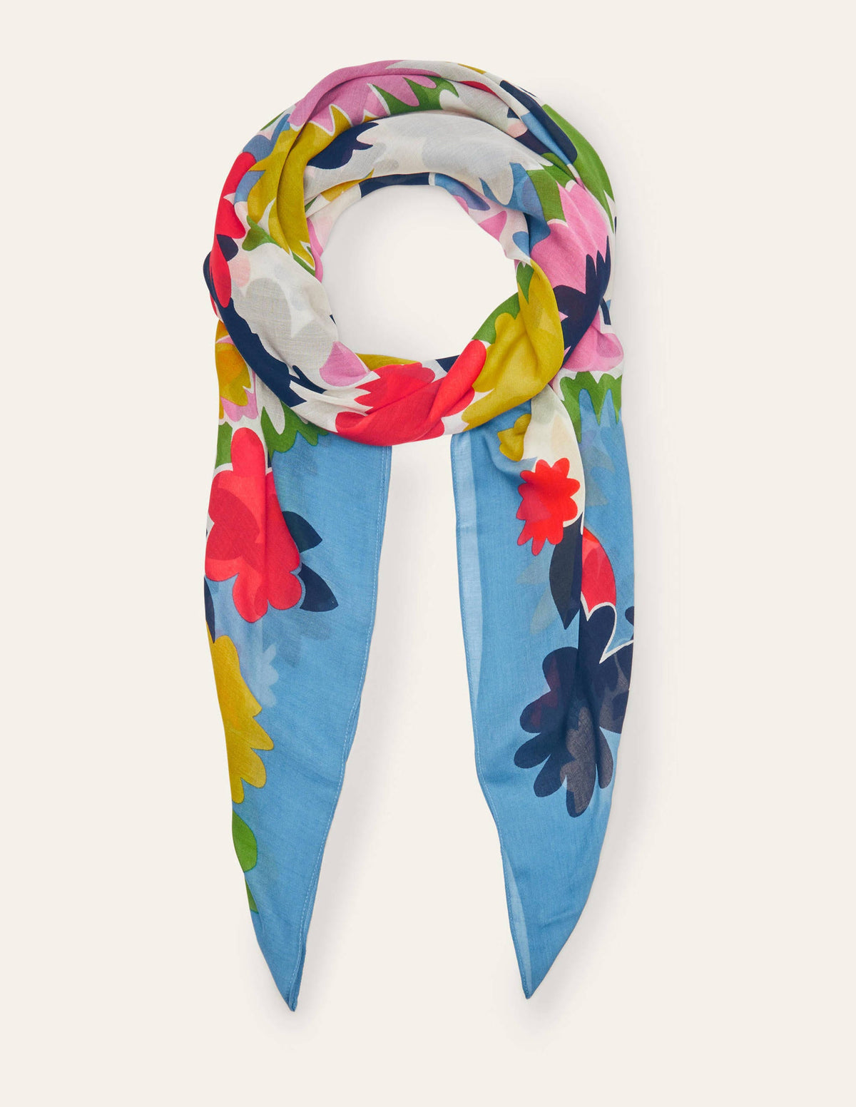 Print Scarf-School House Blue, Paintbox - Image 4