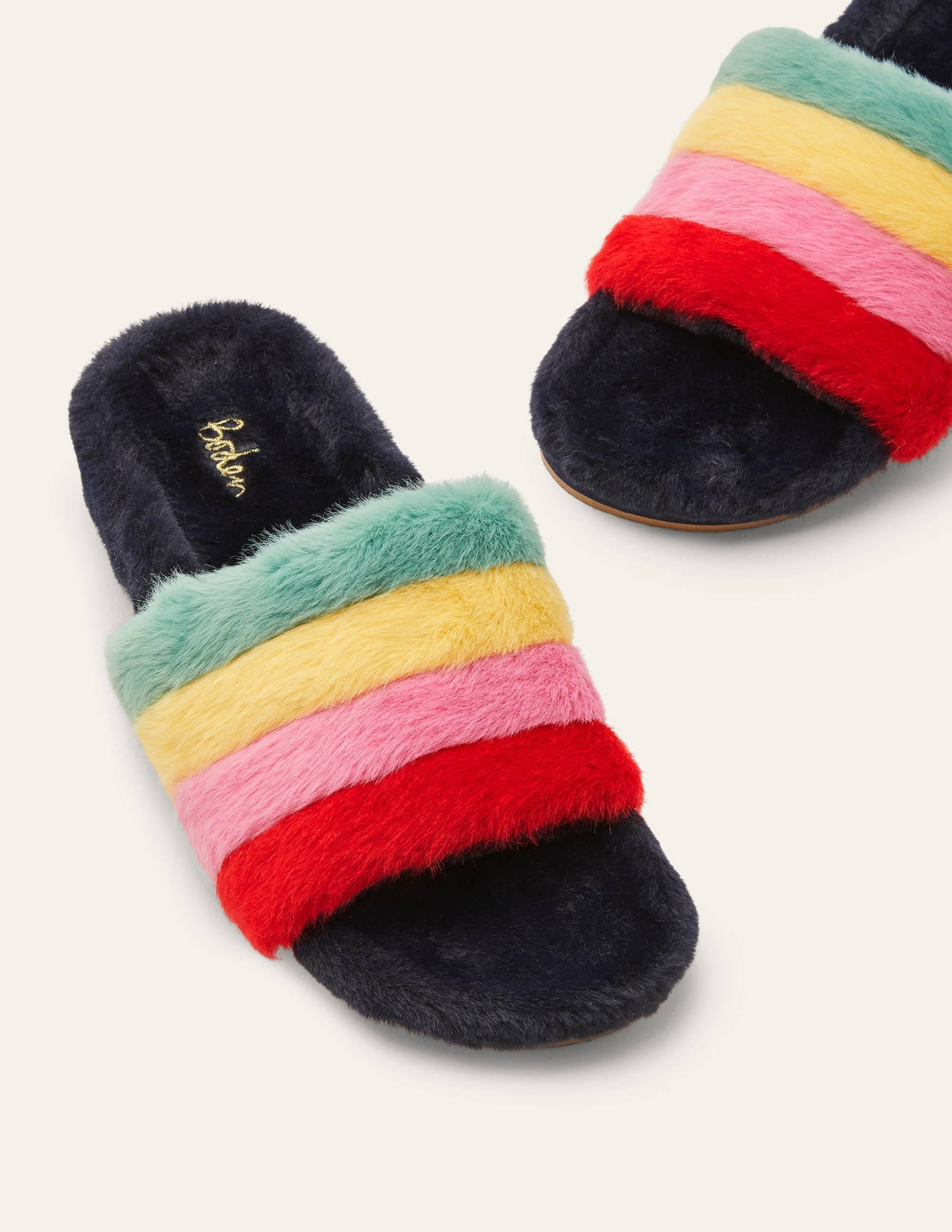 Fur Slider Slippers-Multi - Image 4