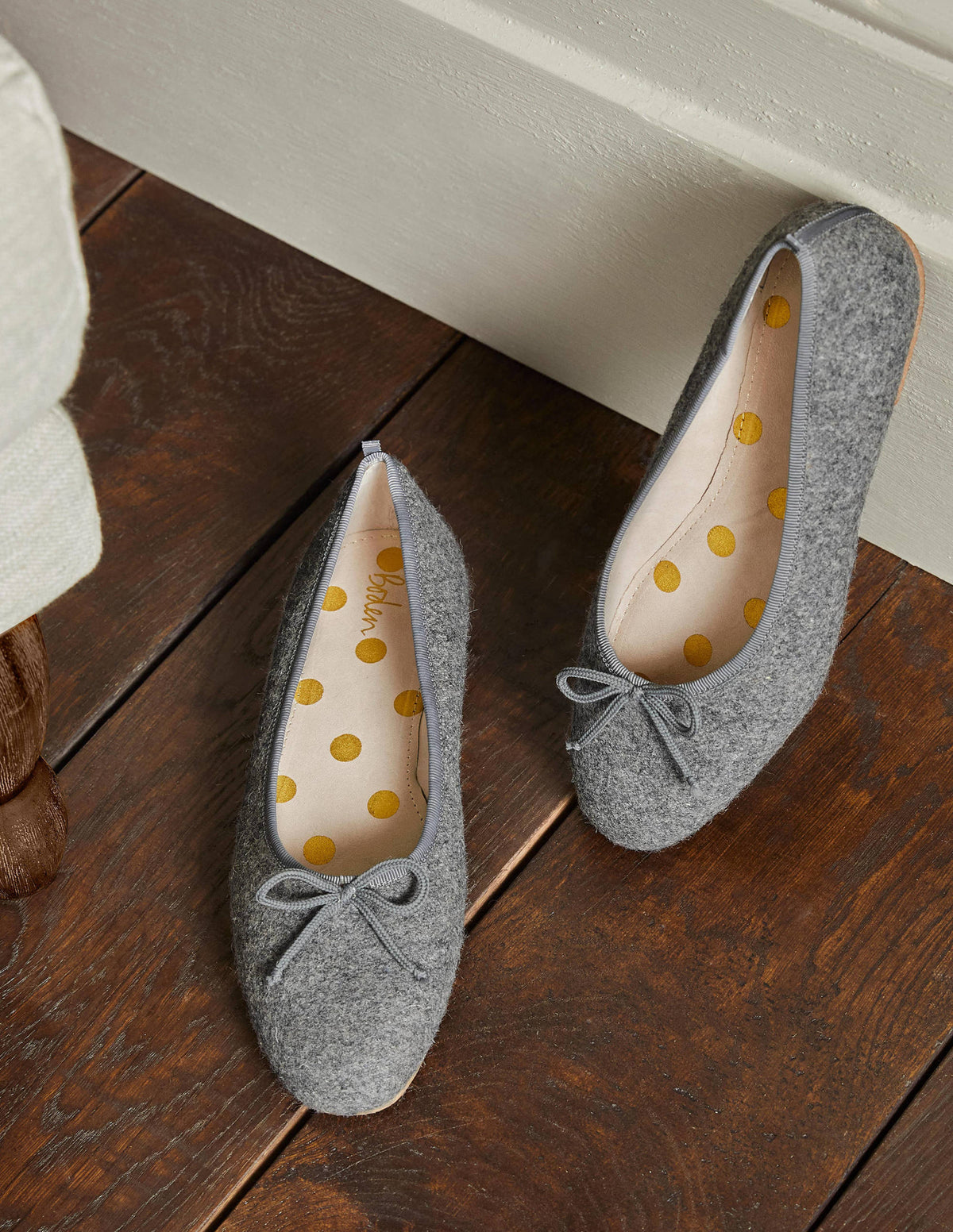 High Cut Ballerinas-Grey Marl - Image 1