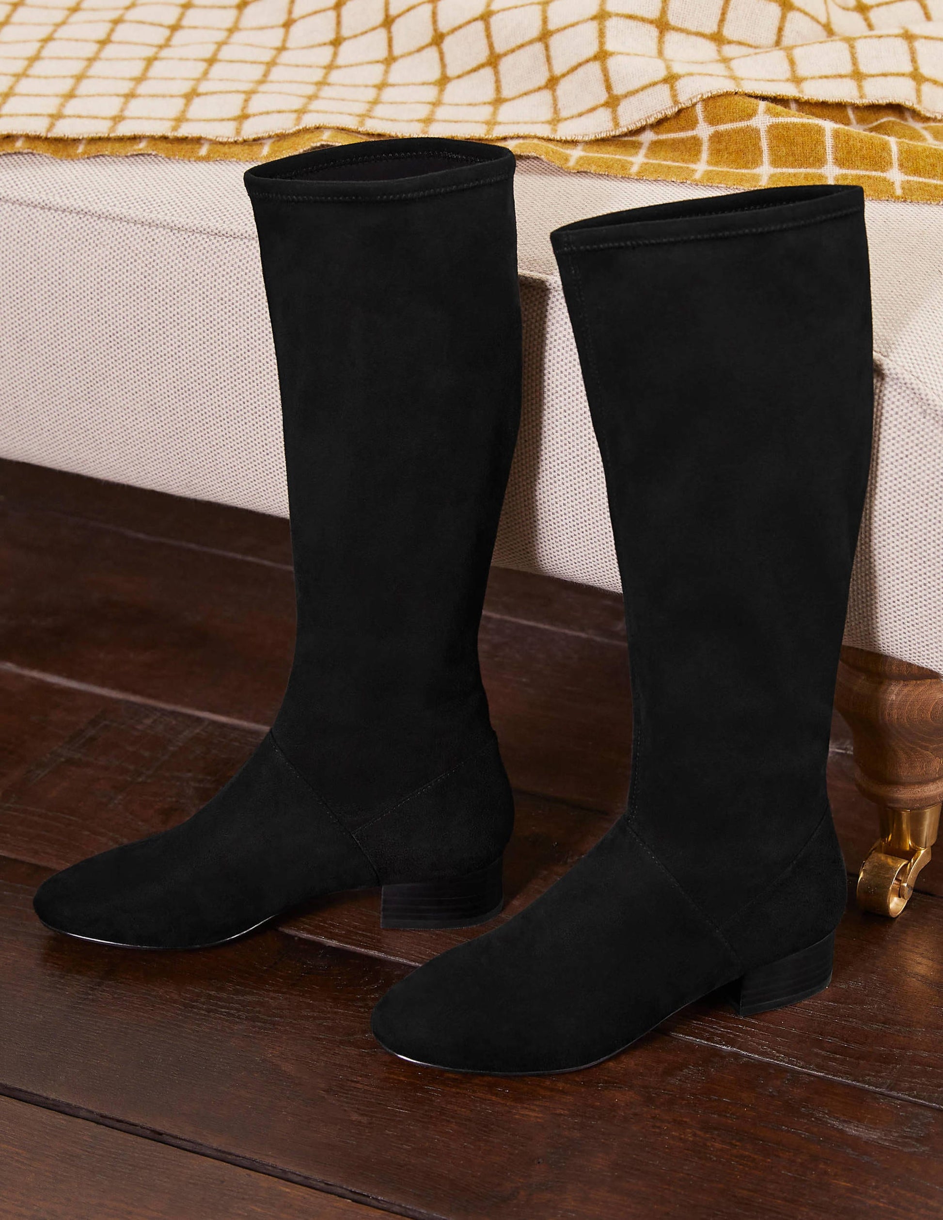 Flat Stretch Boots-Black-1