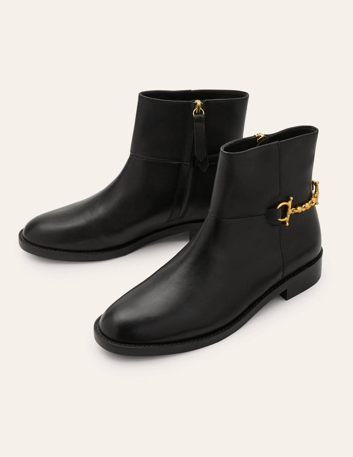 Snaffle Detail Ankle Boots-Black - Image 3