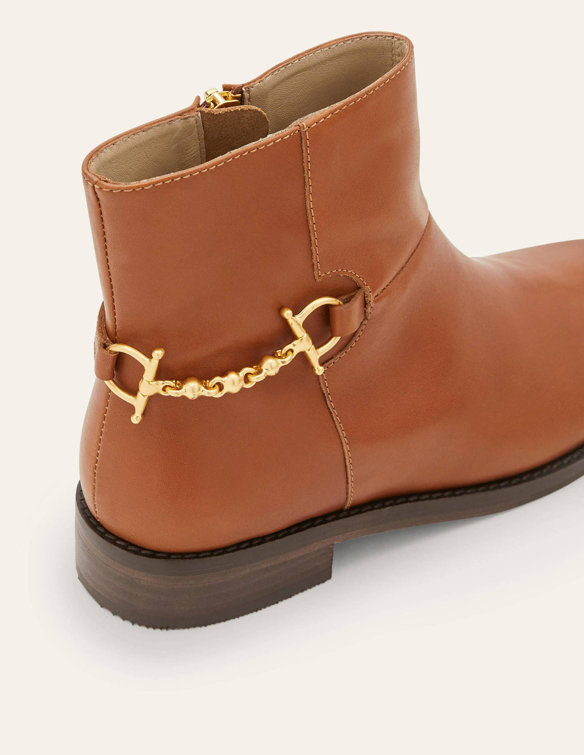 Snaffle Detail Ankle Boots-Dark Tan - Image 4