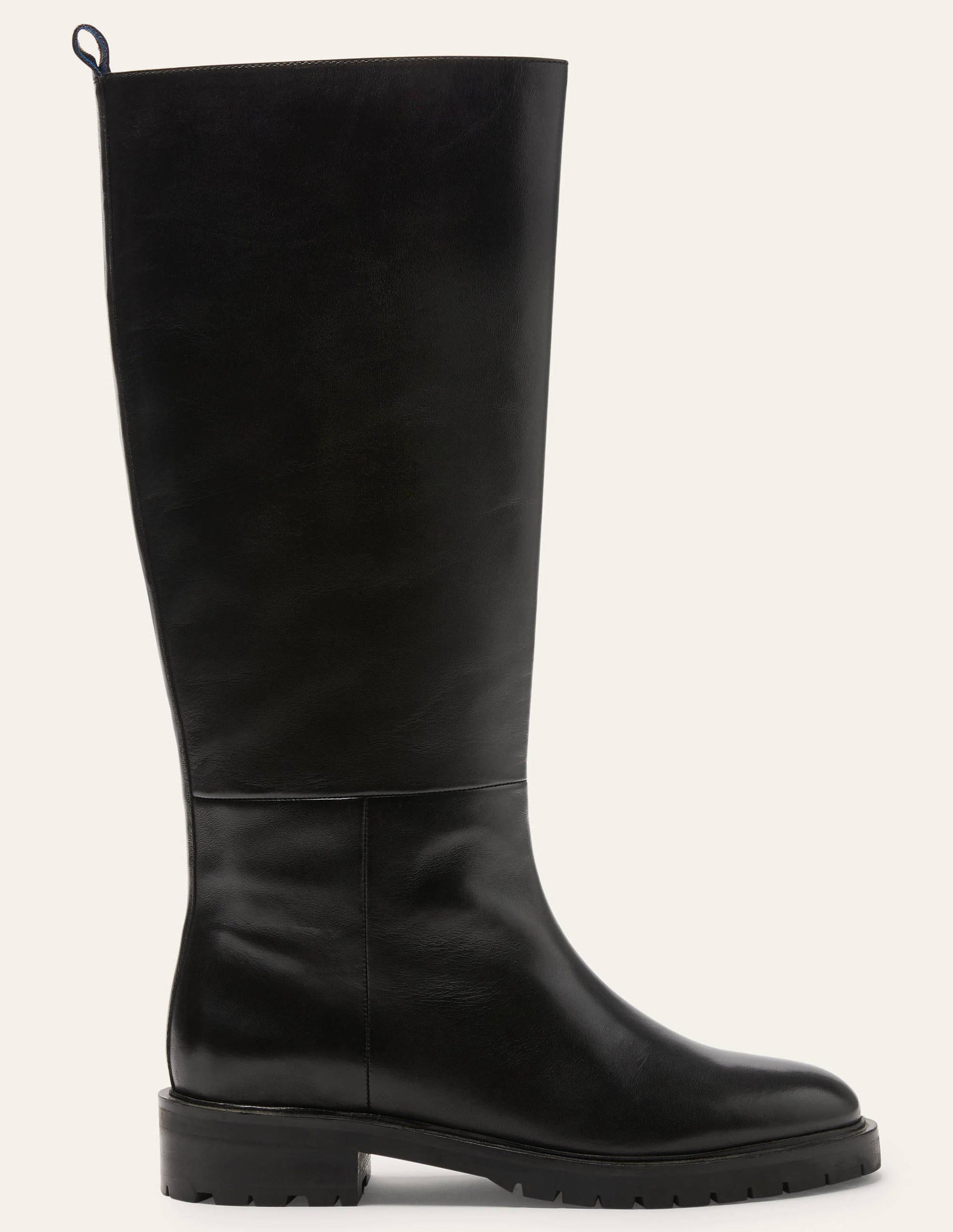 Chunky Pull-on Knee Boots-Black-4