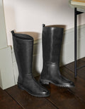 Chunky Pull-on Knee Boots-Black