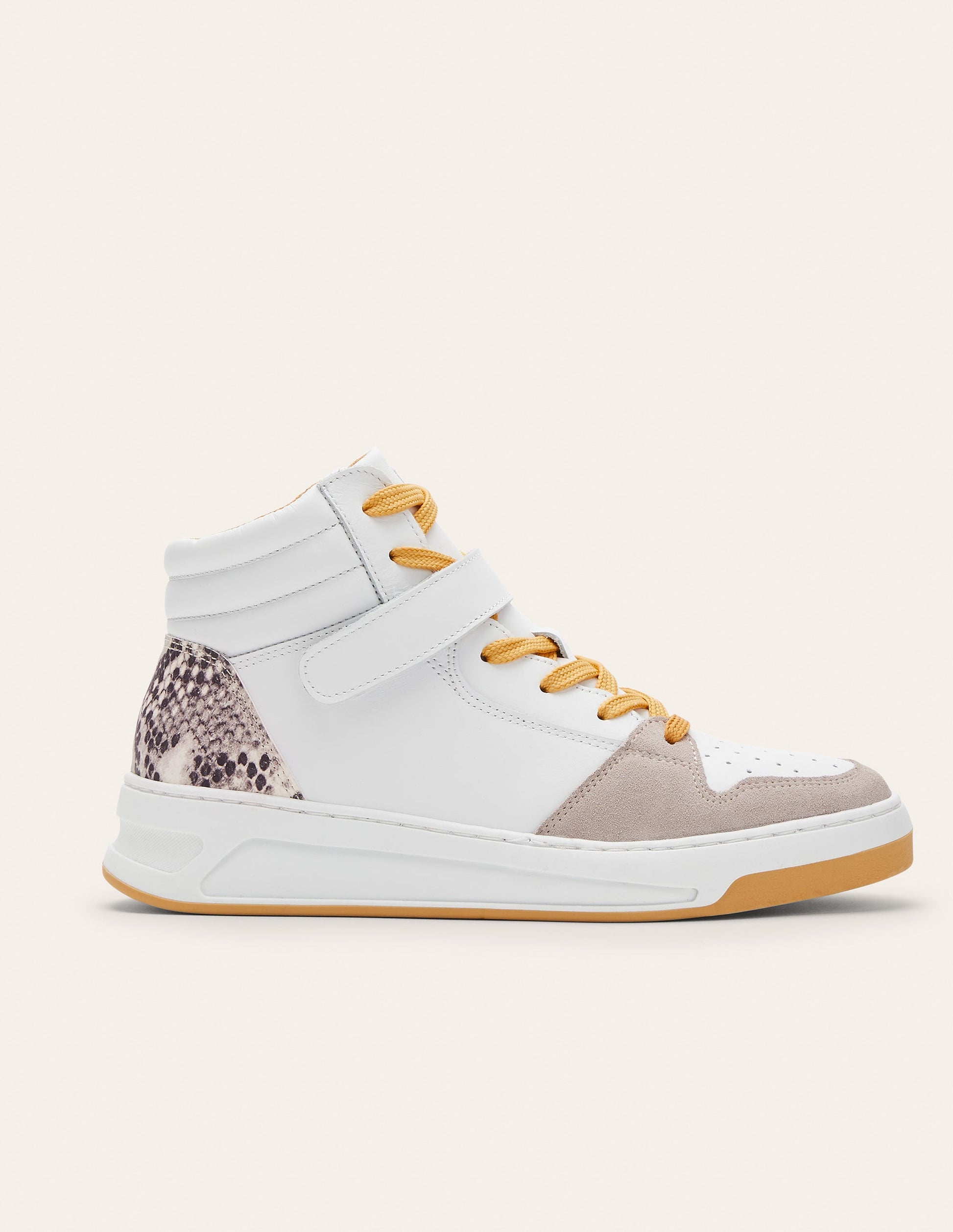 Heather High Top Sneakers-White/Snake-2