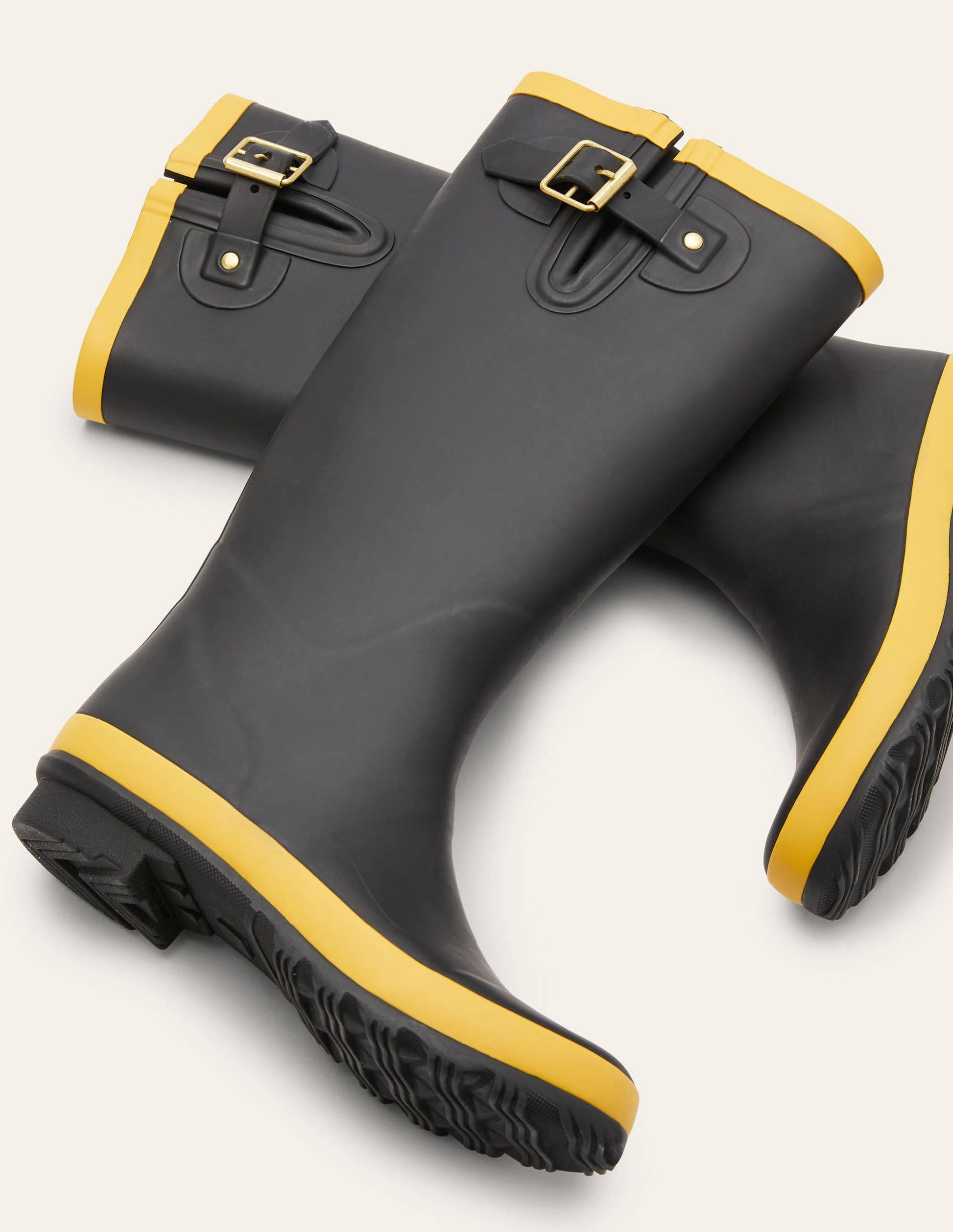 Wellington Boots-Black/Honey Gold-5