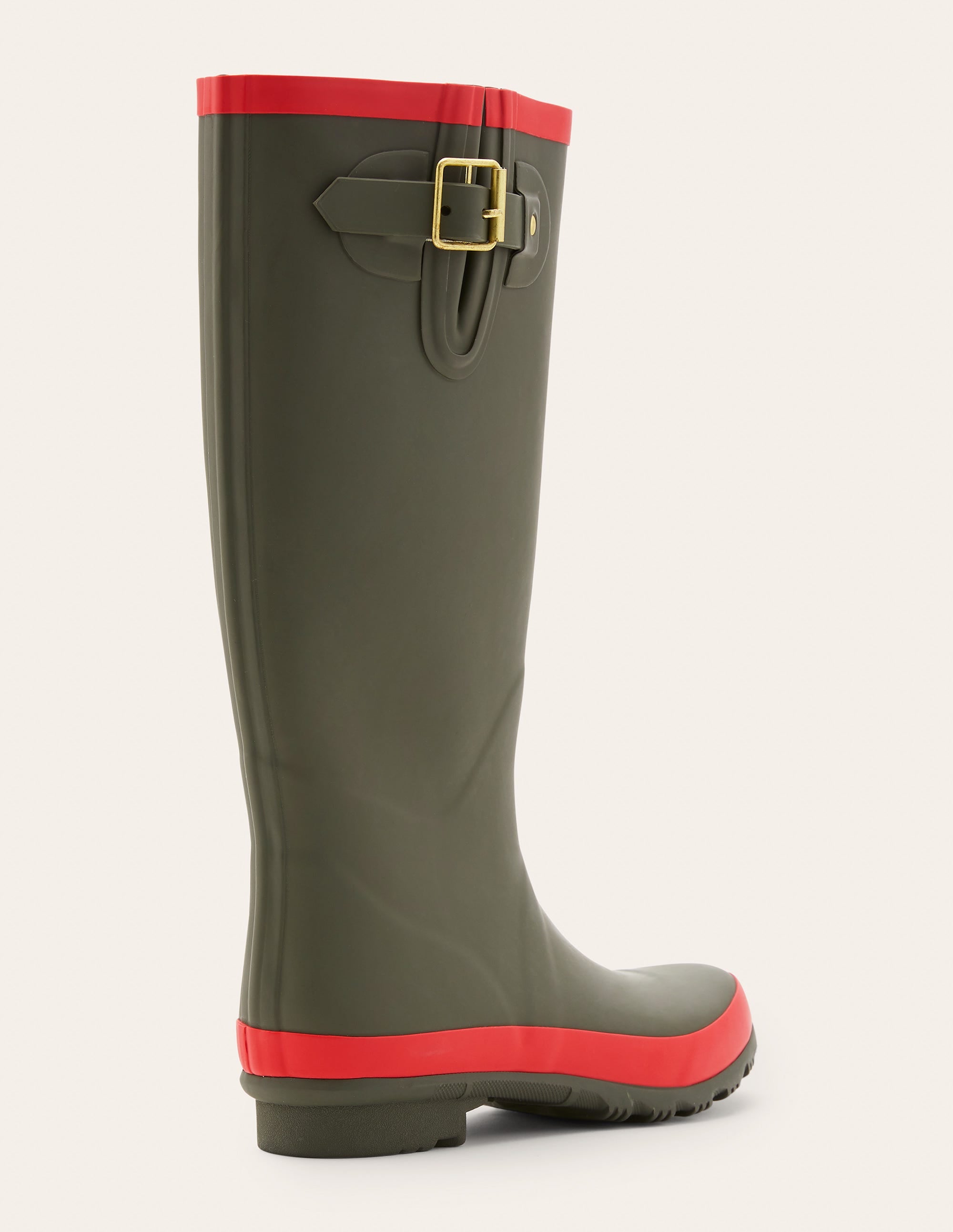 Wellington Boots-Classic Khaki/Cherry Red - Image 3