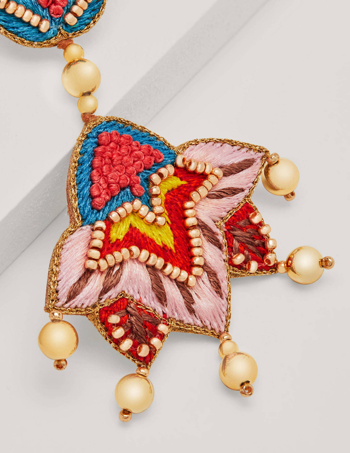 Embroidered Earrings-Multi Flower-2