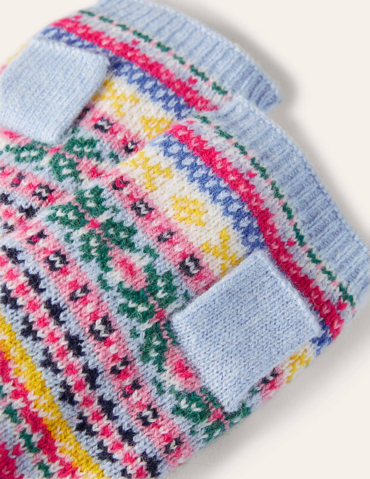 Fair Isle Fingerless Gloves-Frost-2
