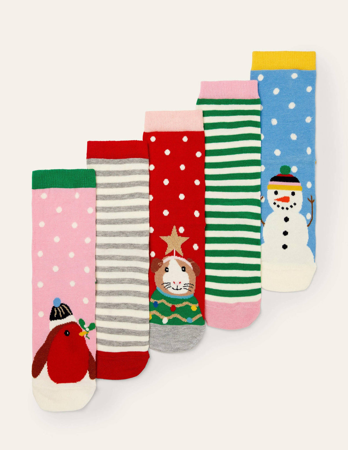 5 Pack Ankle Socks-Mini Me Festive - Image 1
