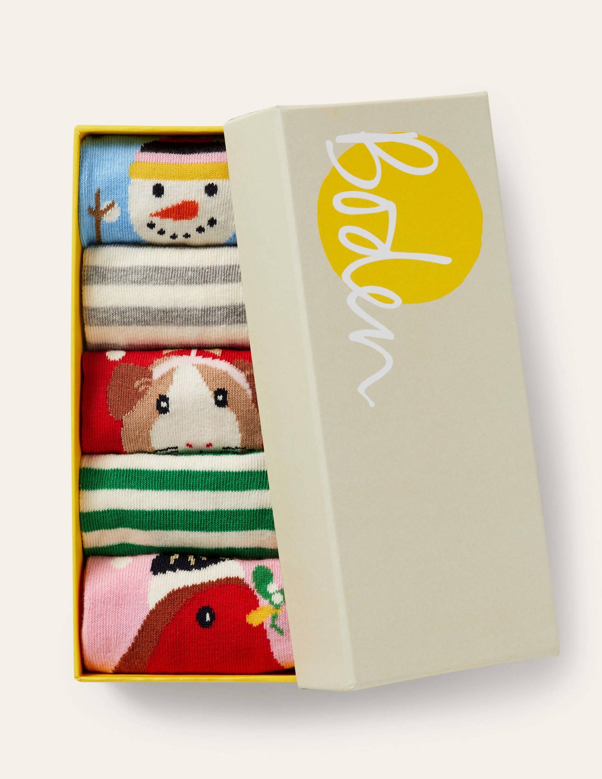 5 Pack Ankle Socks-Mini Me Festive-2