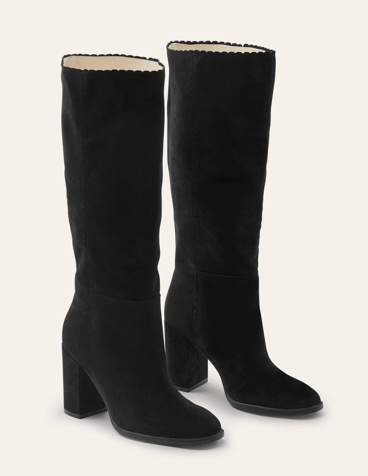 Block Heel Knee High Boots-Black - Image 2