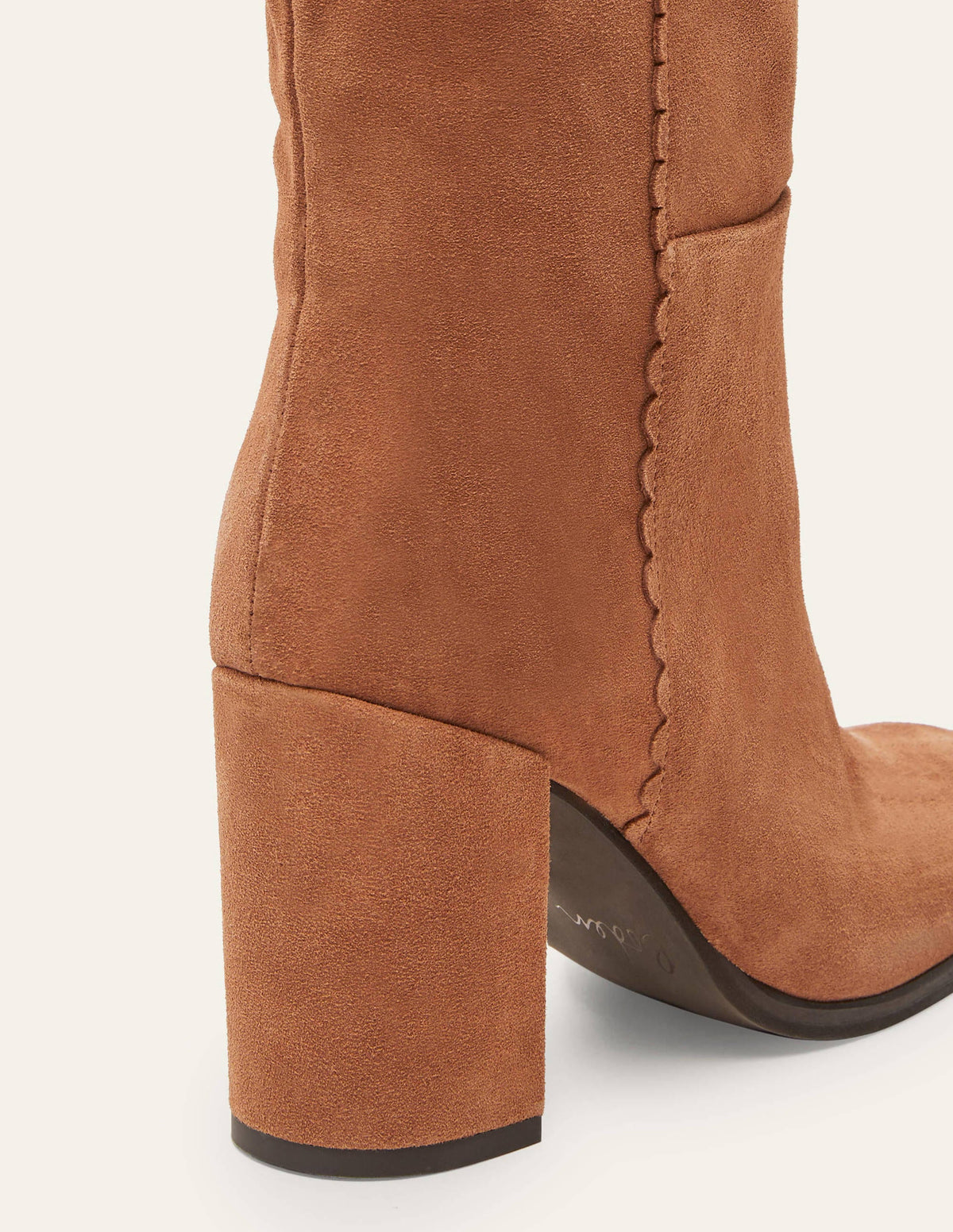 Block Heel Knee High Boots-Tan-6