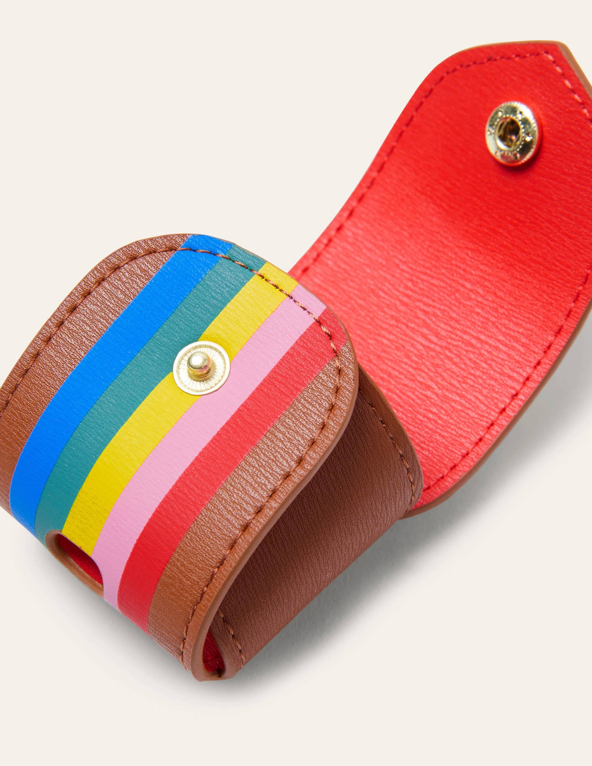 Wireless Earphone Holder-Tan Multi Stripe - Image 2