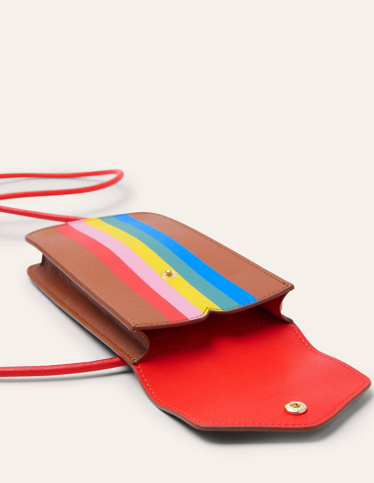 Crossbody Phone Bag-Tan Multi Stripe-2