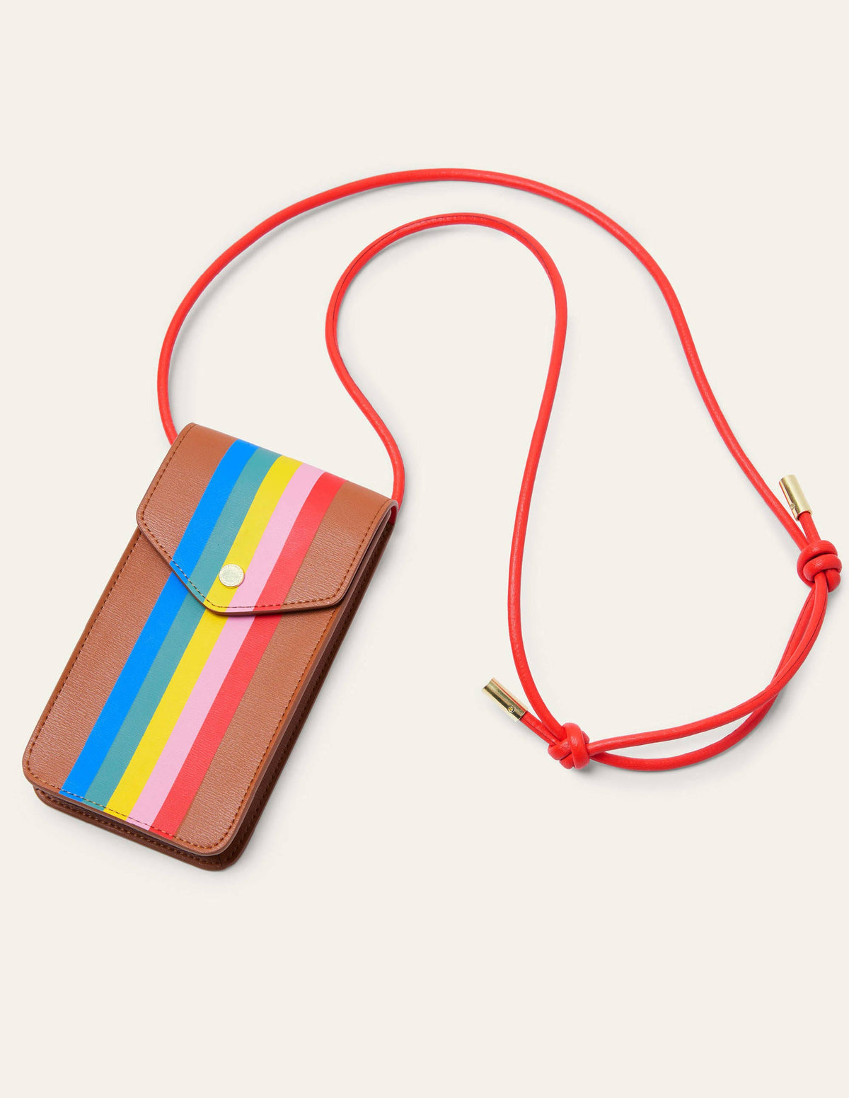 Crossbody Phone Bag-Tan Multi Stripe-3