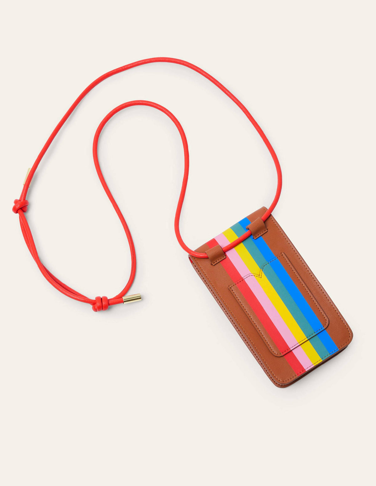 Crossbody Phone Bag-Tan Multi Stripe - Image 4