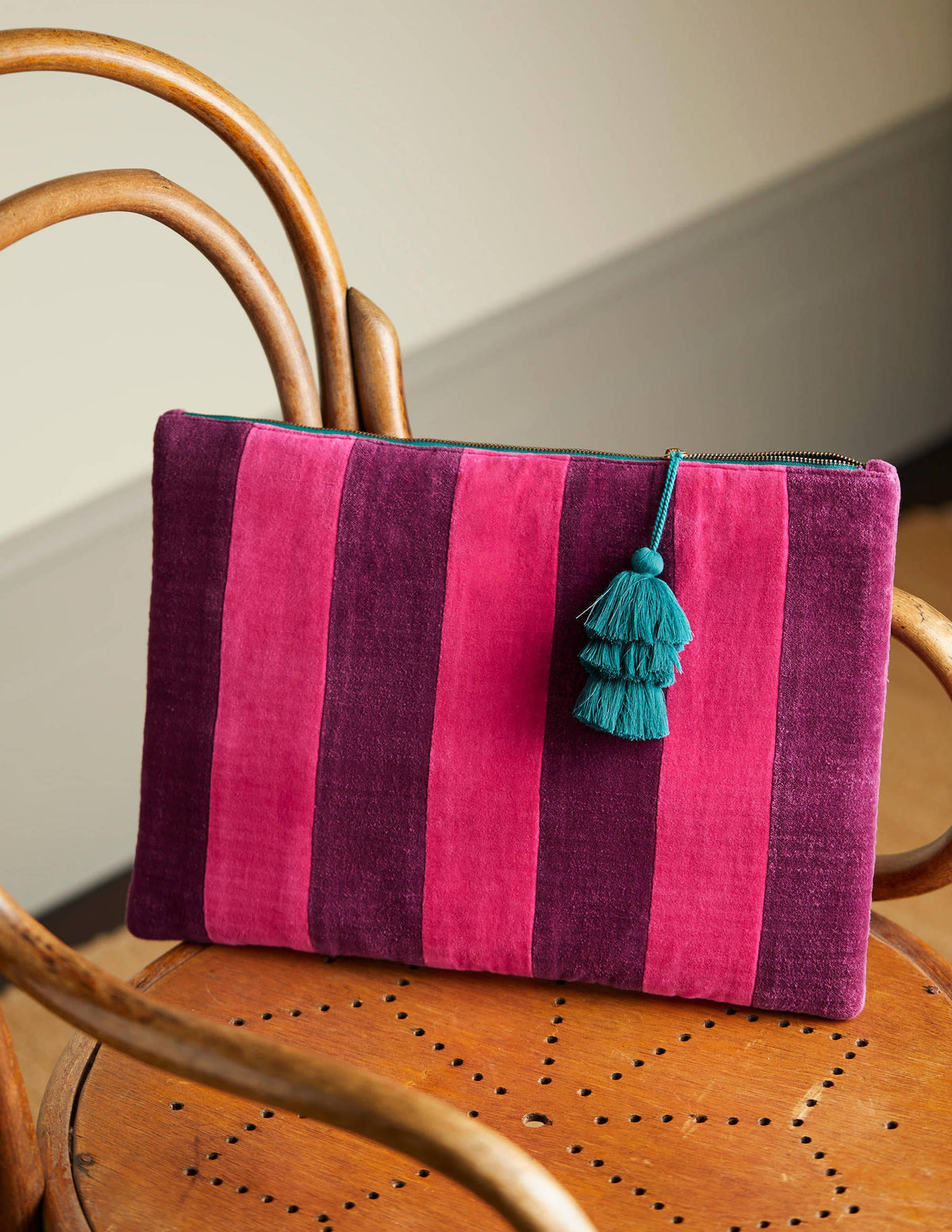 Velvet Laptop Pouch-Festival Pink/Wine-1