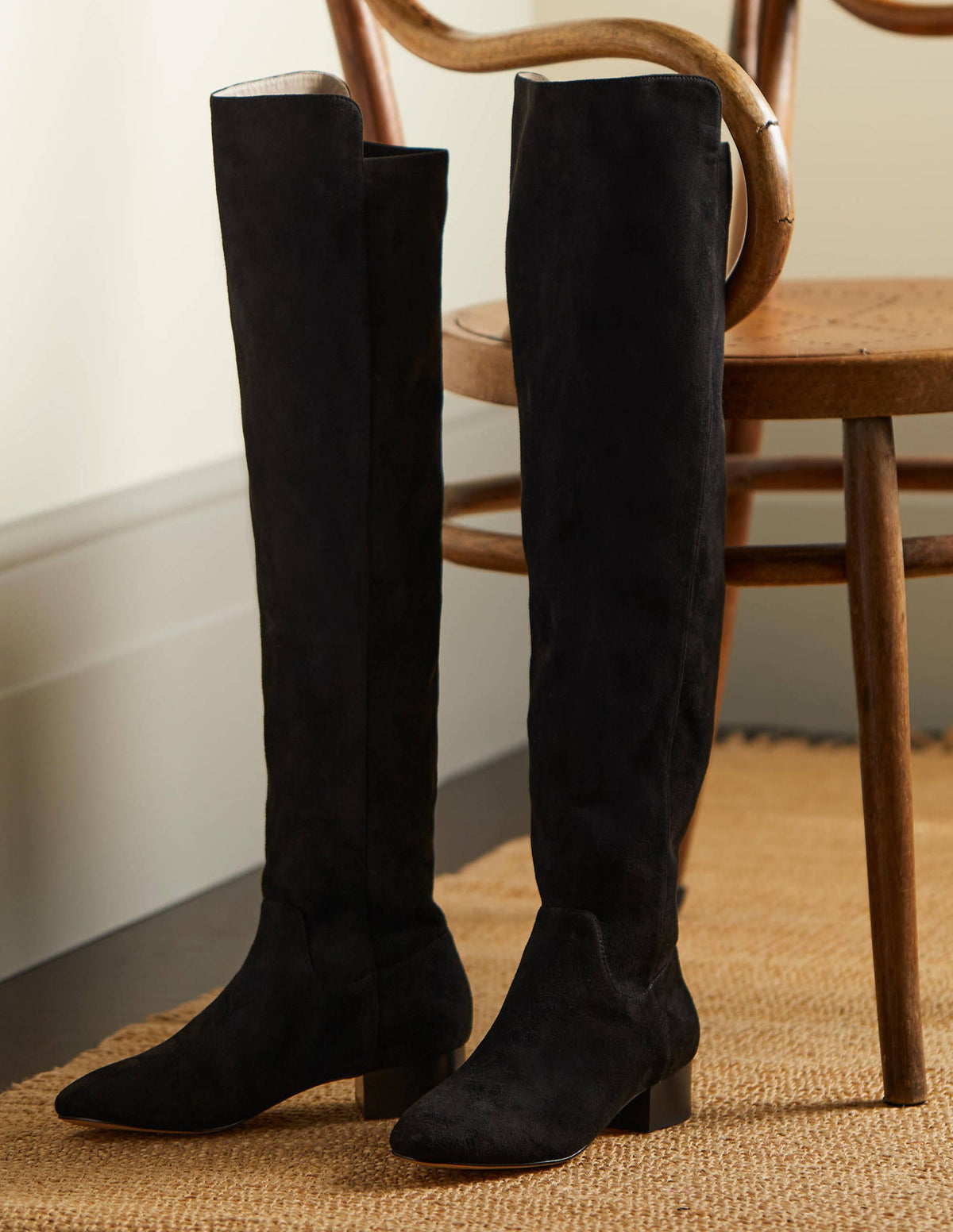 Over-the-knee Stretch Boots-Black-1