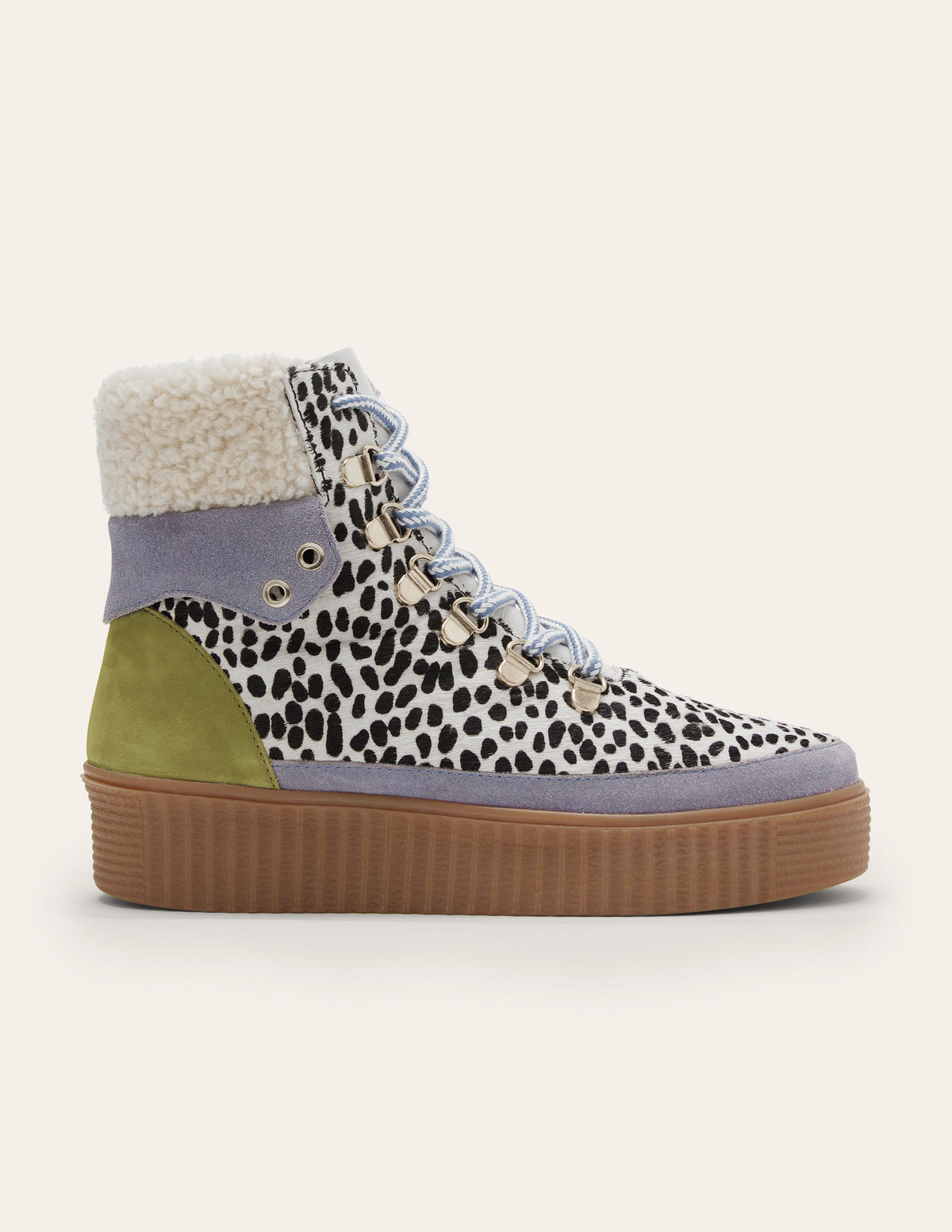 Laura Trend Hiking Boots-Black and White Cheetah-2