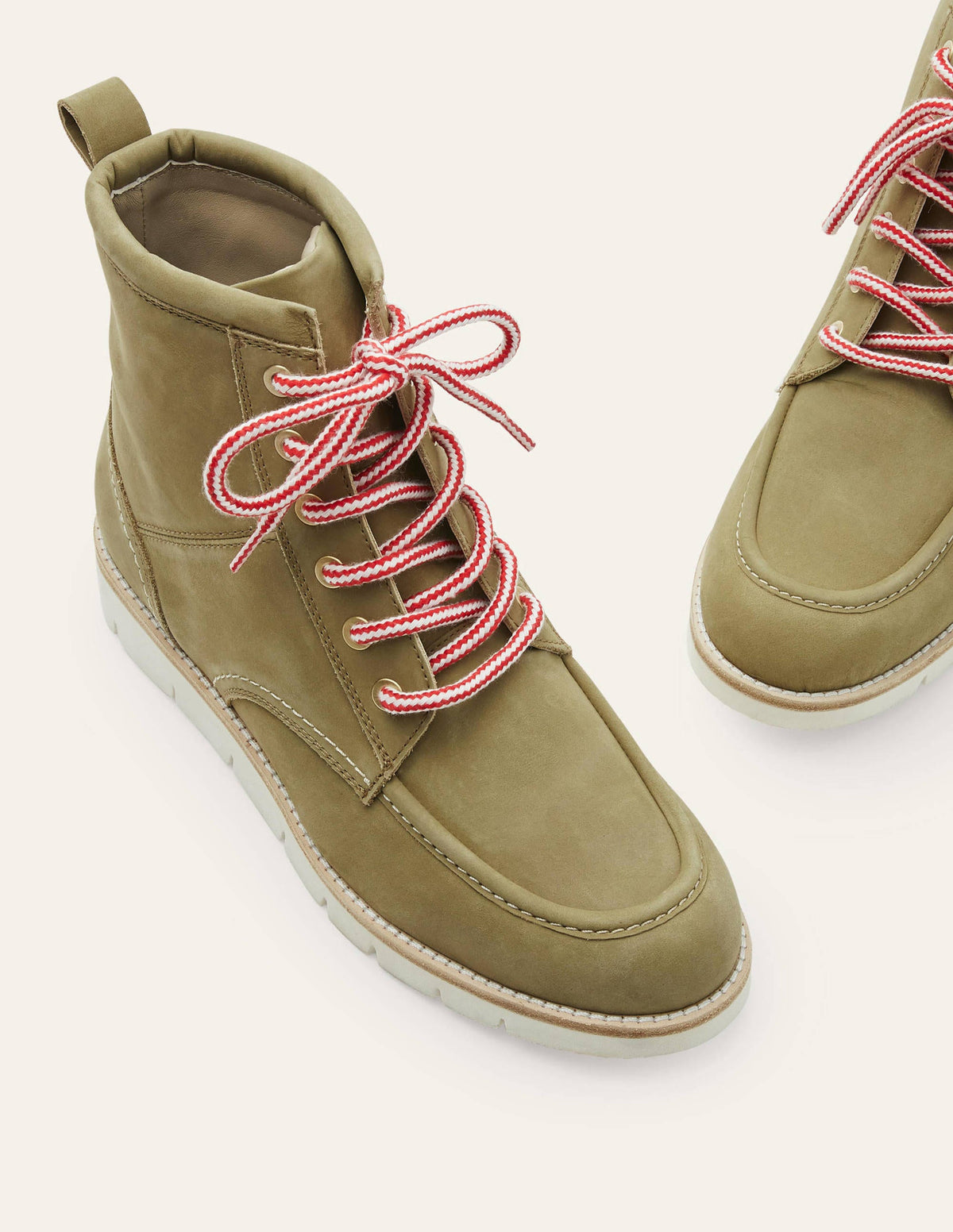 Seam Detail Lace-up Boots-Ground Ginger - Image 3