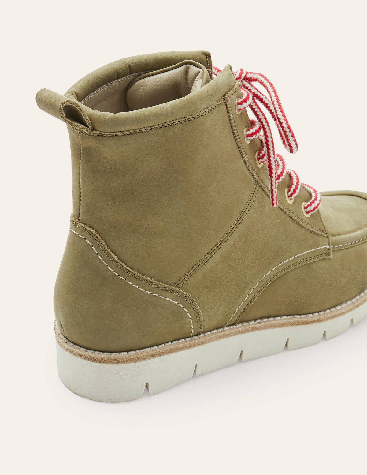 Seam Detail Lace-up Boots-Ground Ginger - Image 4