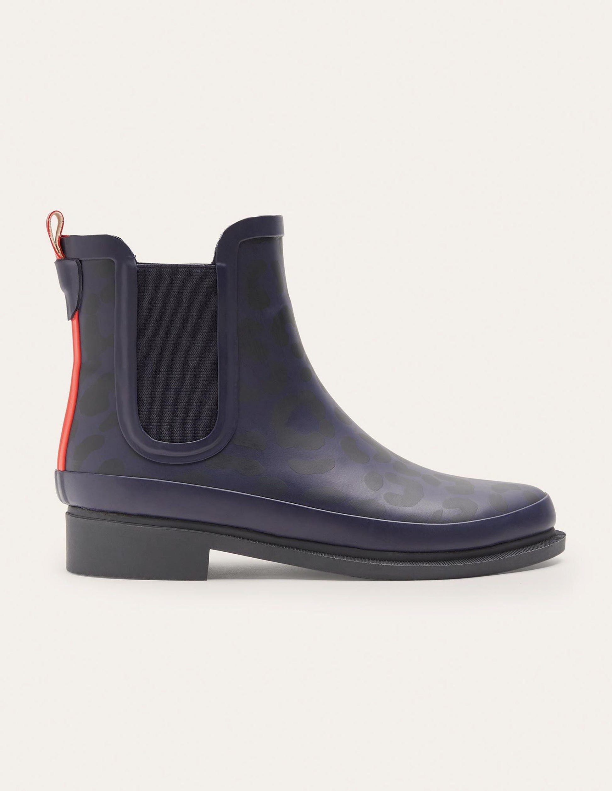Chelsea Wellington Boots-Navy Leopard-1
