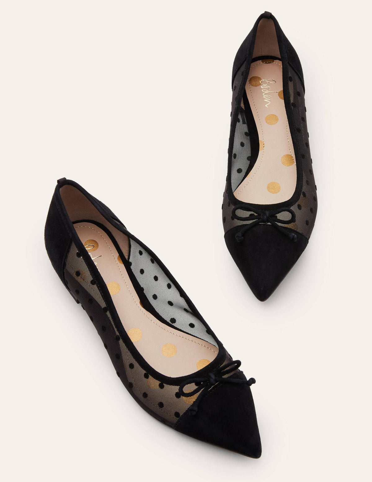 Mesh Detail Ballerina-Black - Image 3