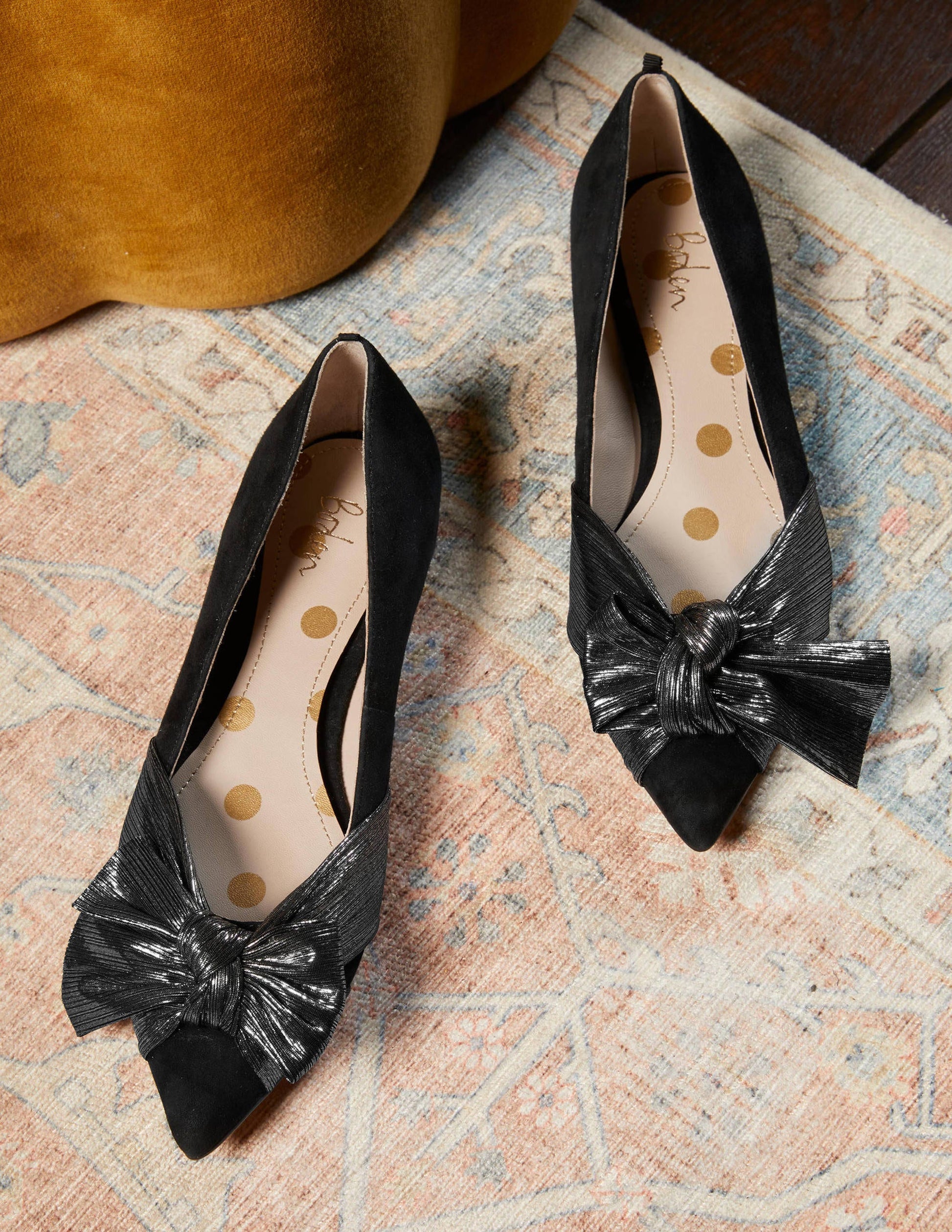Vanessa Bow Shoes-Black/Gunmetal-1