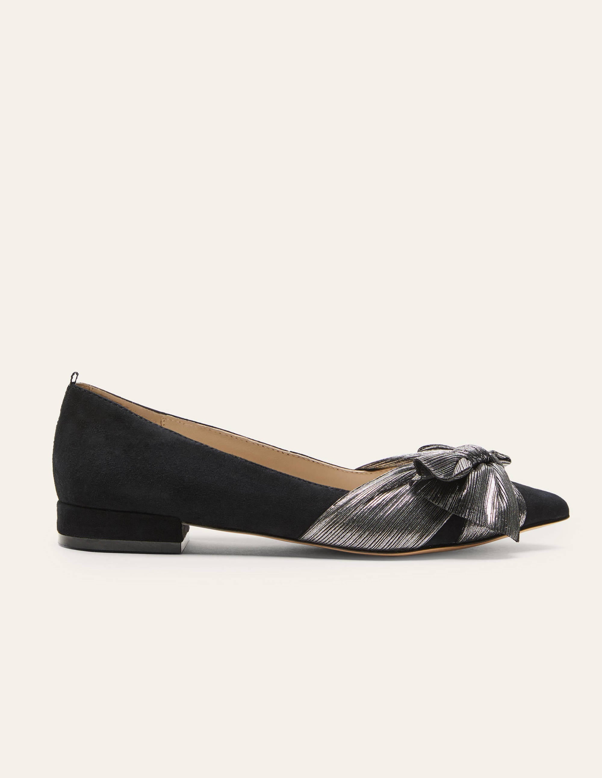Vanessa Bow Shoes-Black/Gunmetal - Image 2