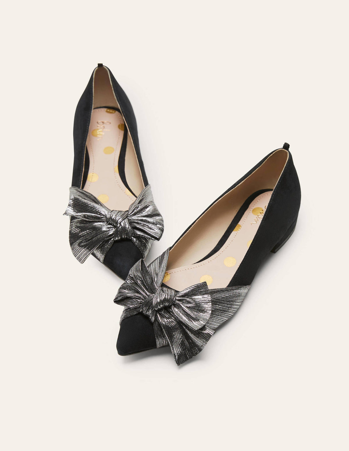 Vanessa Bow Shoes-Black/Gunmetal-3