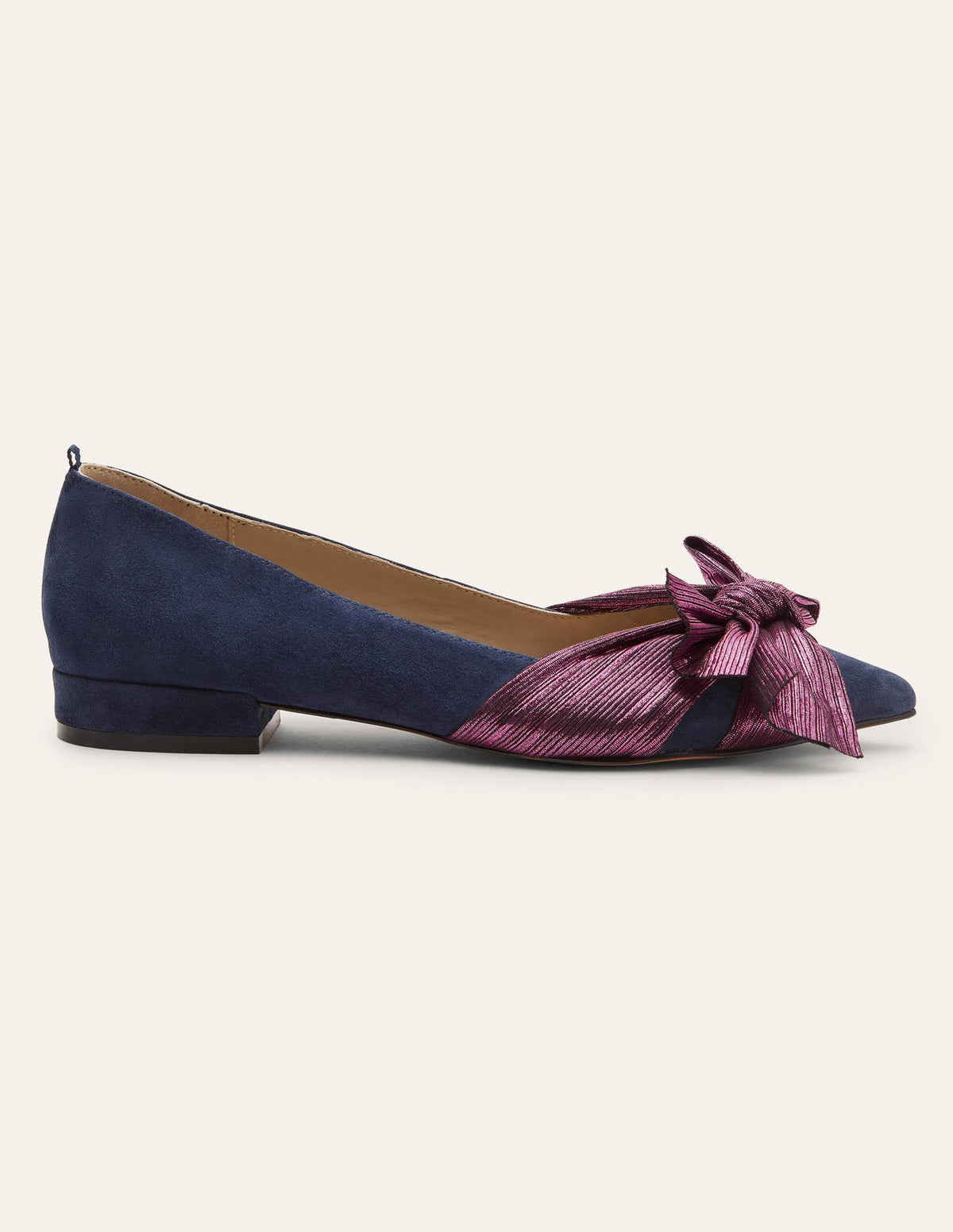 Vanessa Bow Shoes-Navy/Pom Pom - Image 2