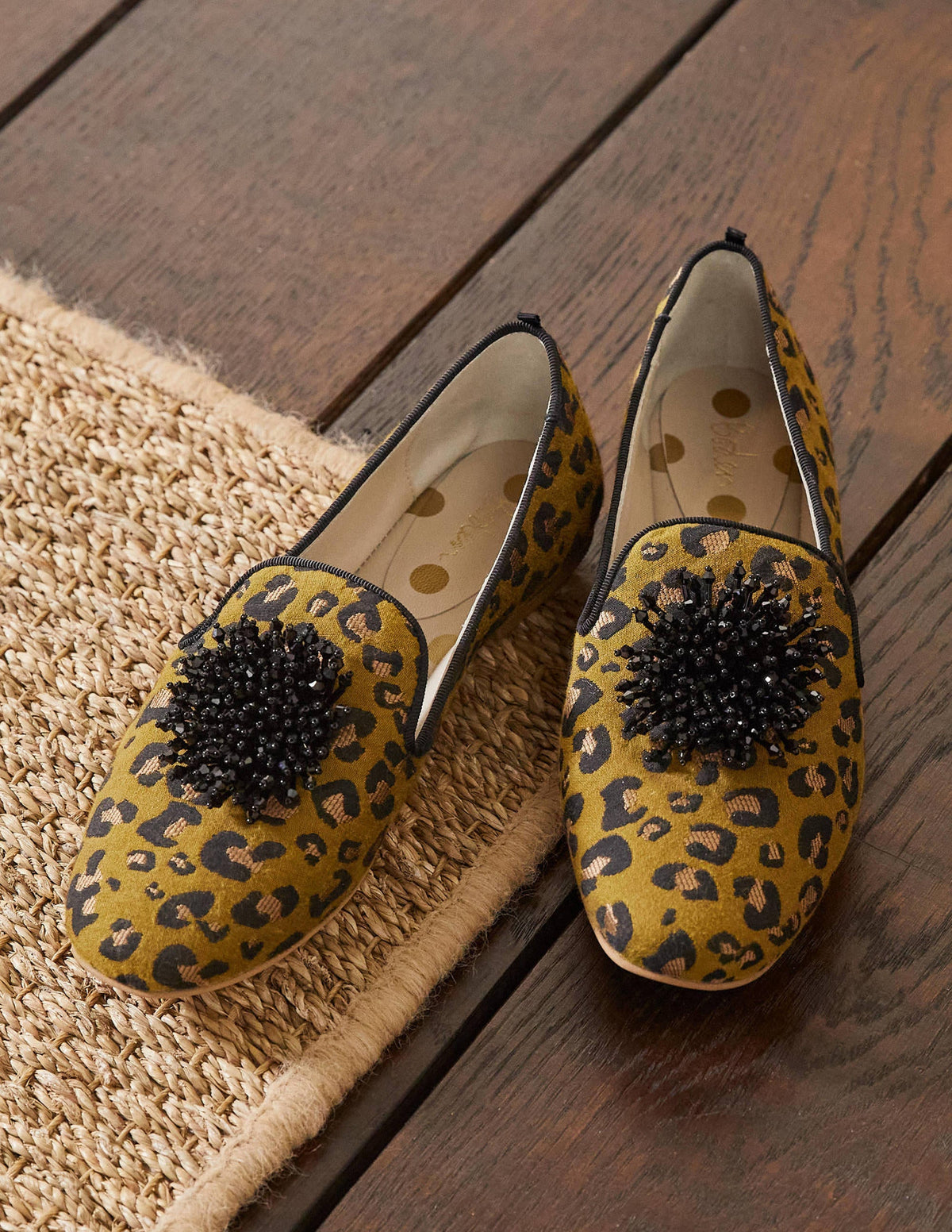 Gabriella Embellished Loafers-Metallic Jacquard Leopard-1