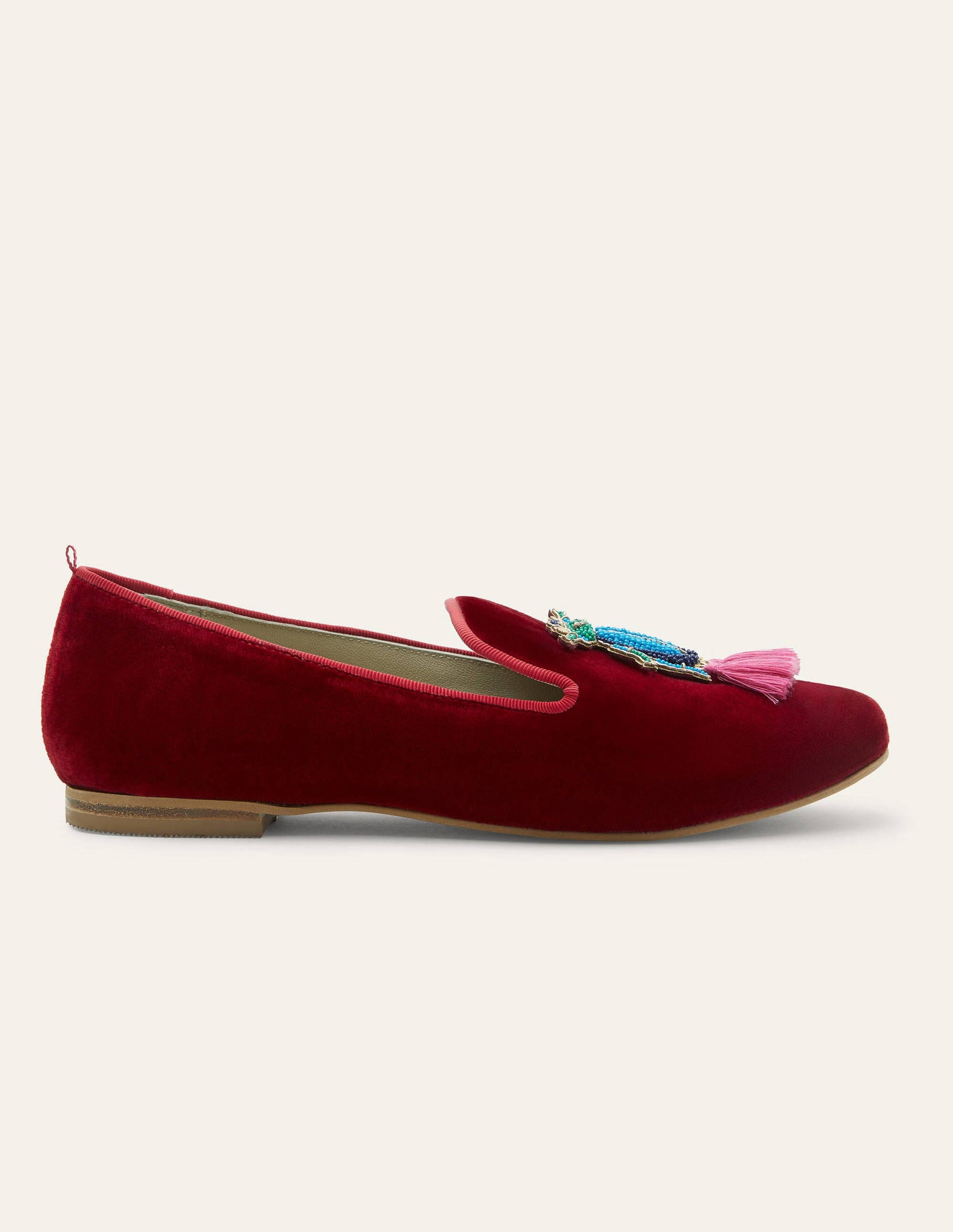 Gabriella Embellished Loafers-Wine Velvet/Beetle-2