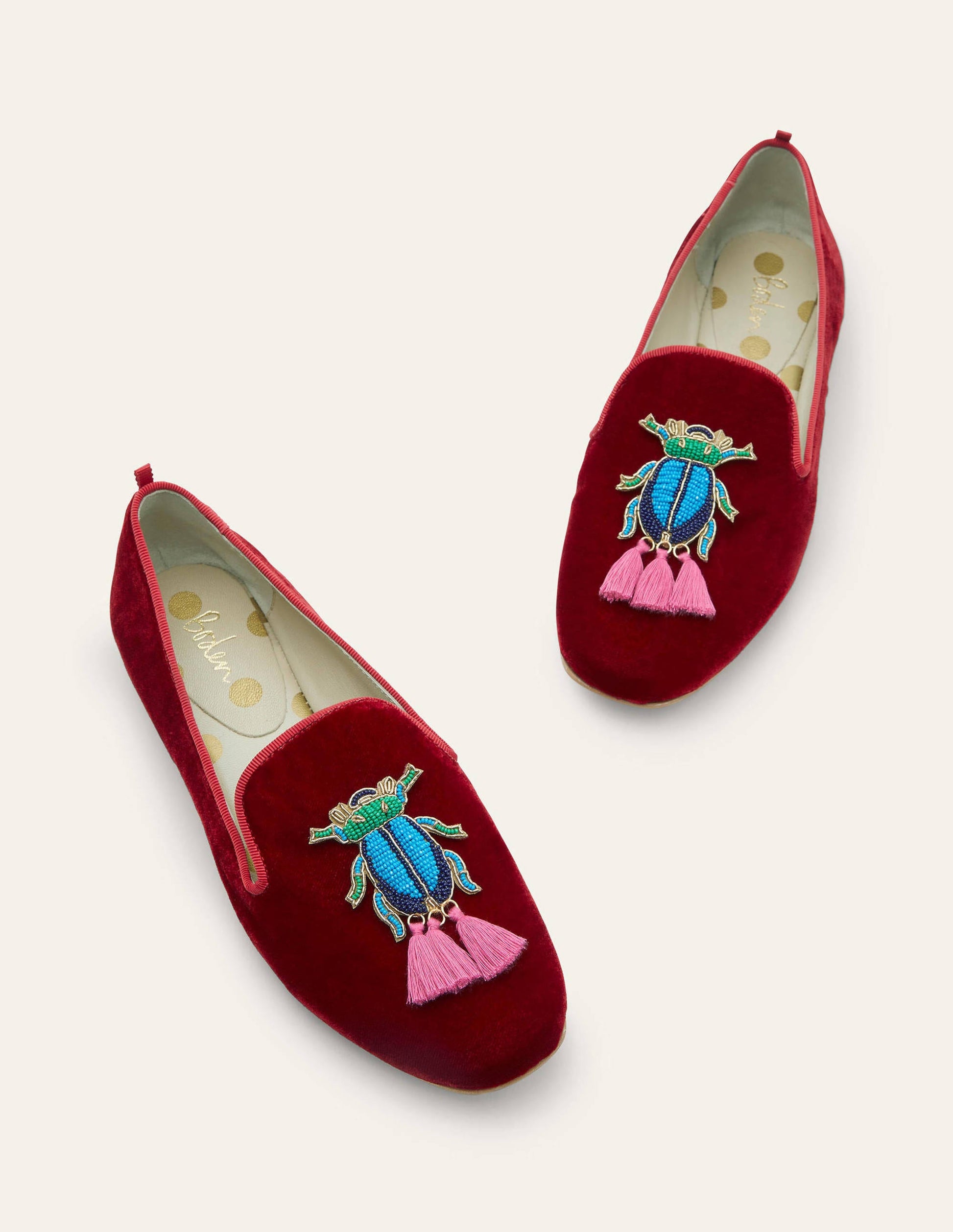 Gabriella Embellished Loafers-Wine Velvet/Beetle-3