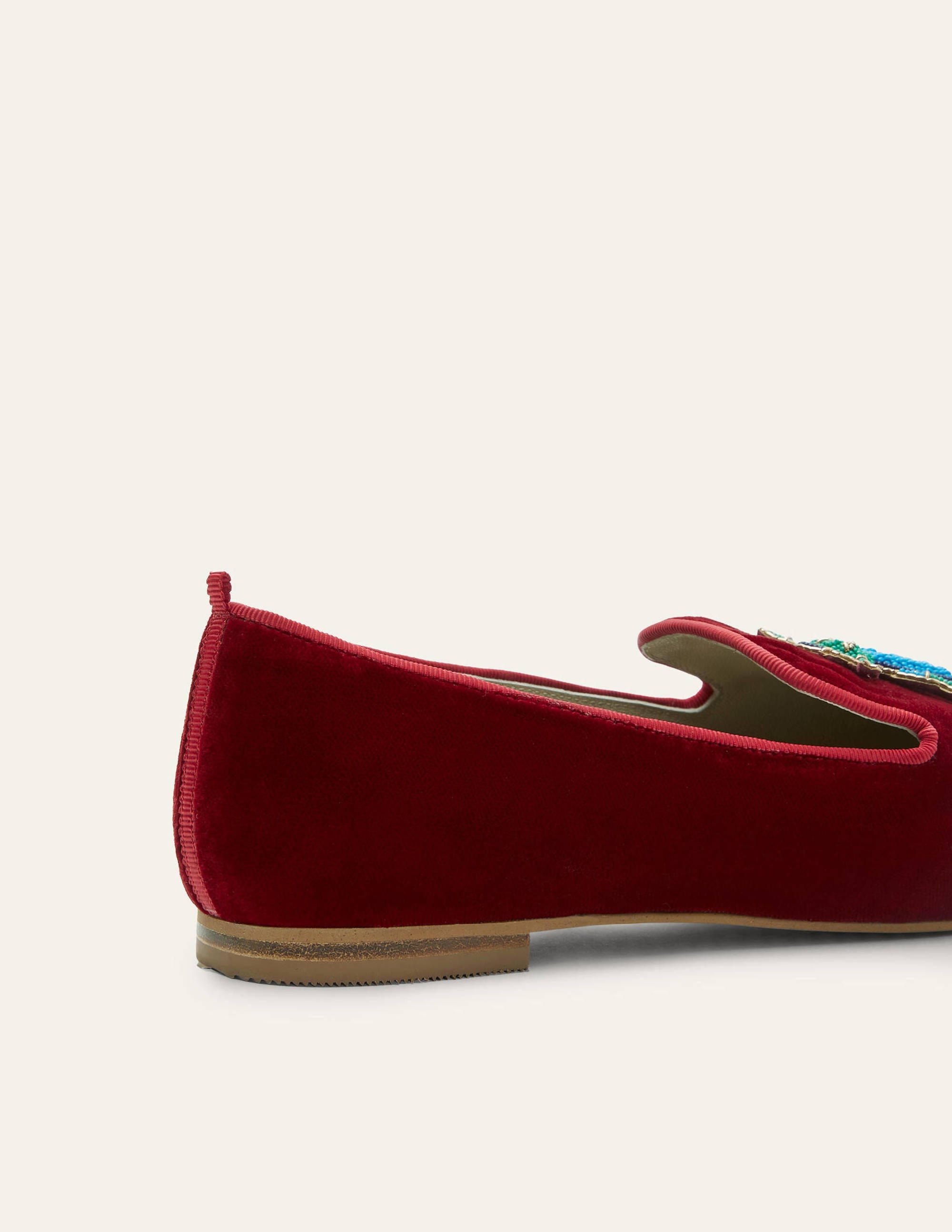 Gabriella Embellished Loafers-Wine Velvet/Beetle - Image 4