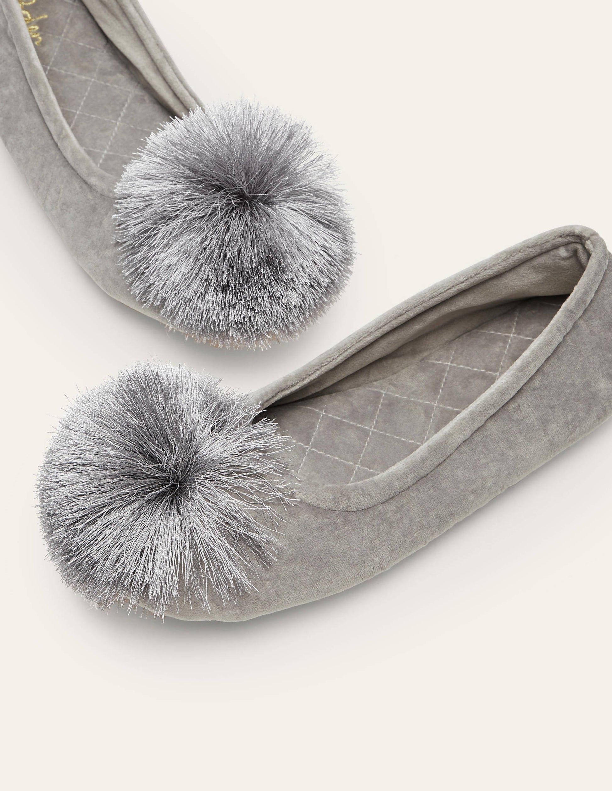 Pompom Slipper-Grey-3
