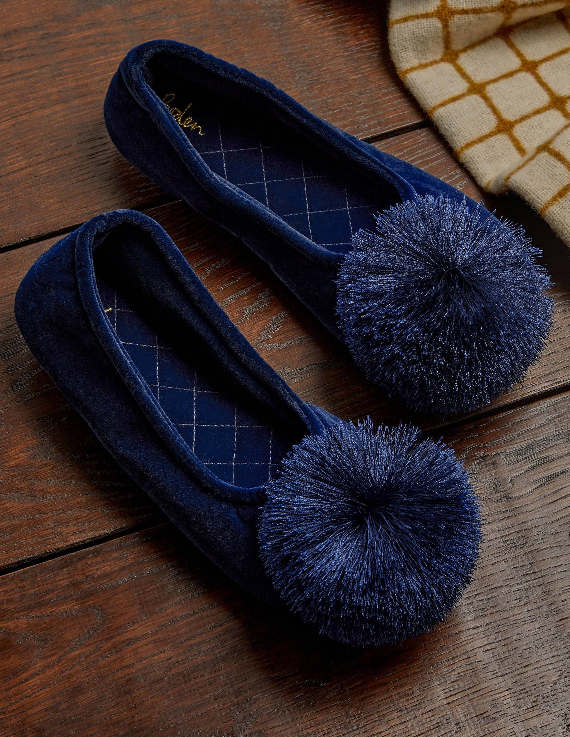 Pompom Slipper-Navy-1