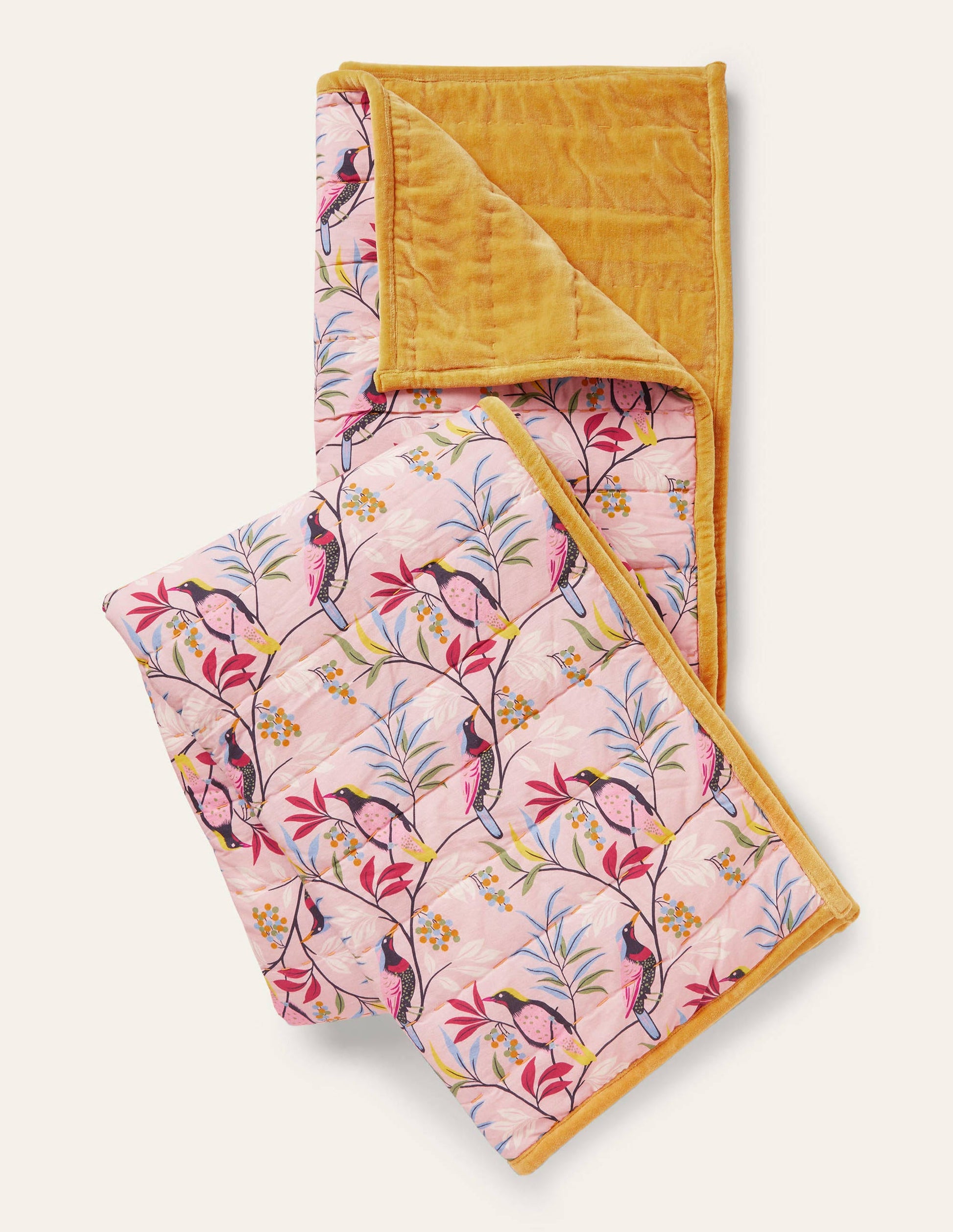 Velvet Throw-Milkshake, Berry Bird-1