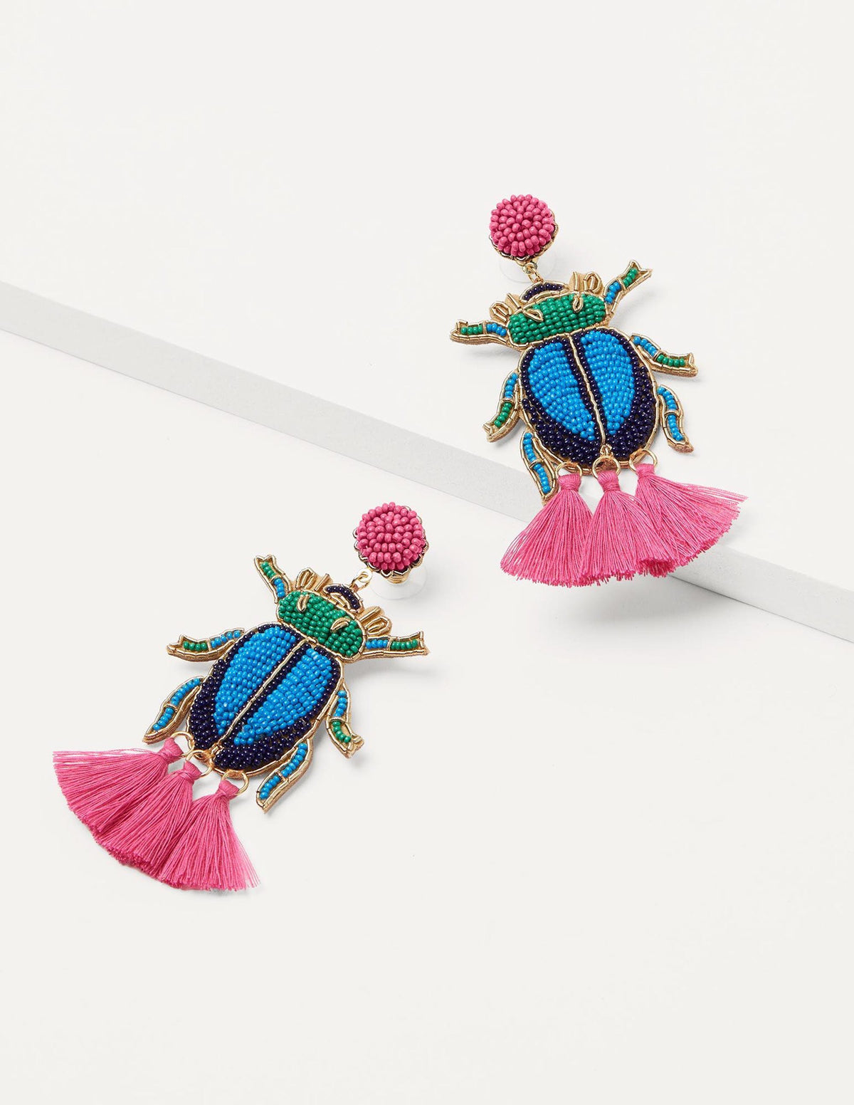 Embellished Beaded Earrings-Beetle - Image 2